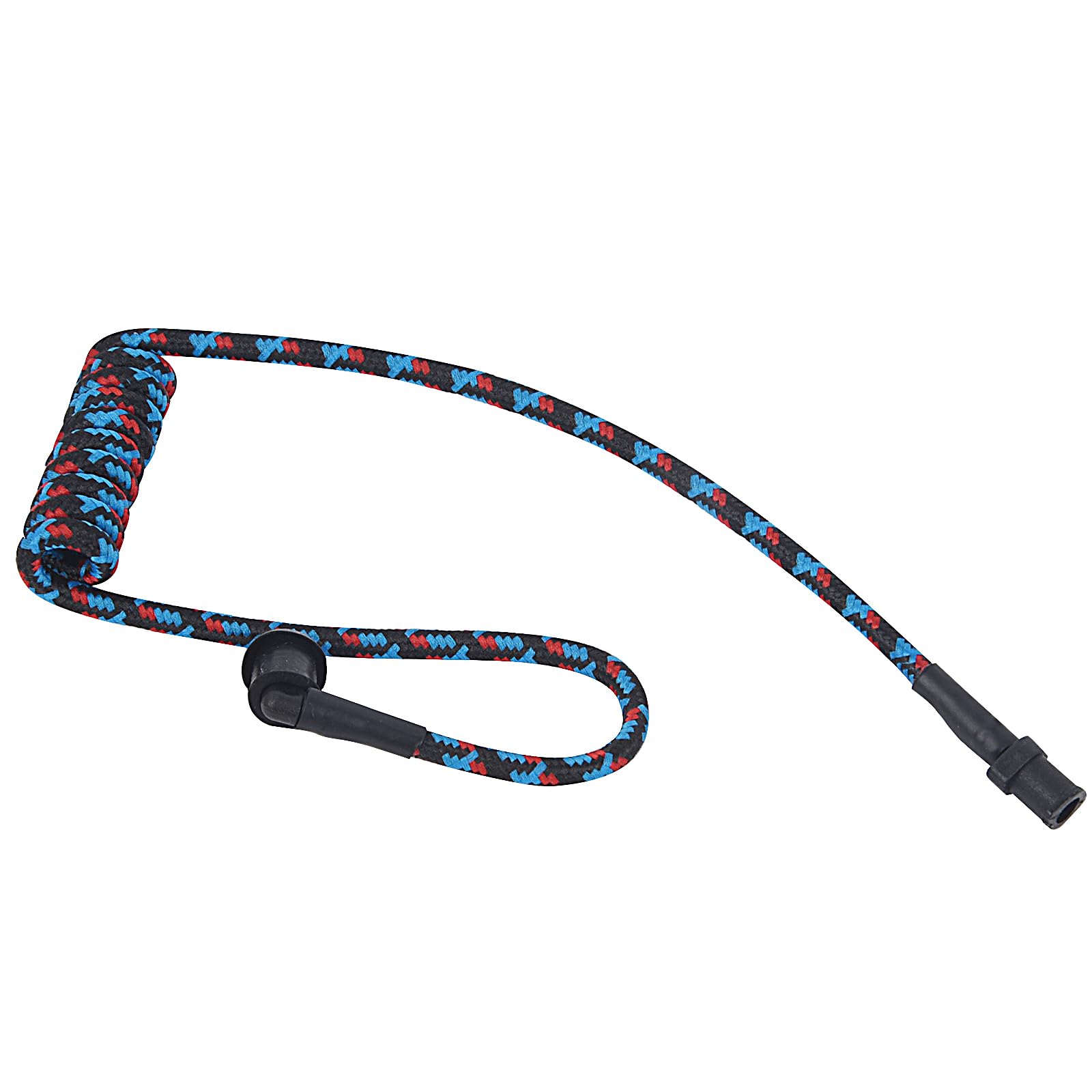 Pdflie Braided Knitted Woven Fabric Fiber Coil Tube Replacement For Walkie Talkie Radio Acoustic Earpiece Headset (Black Blue Re