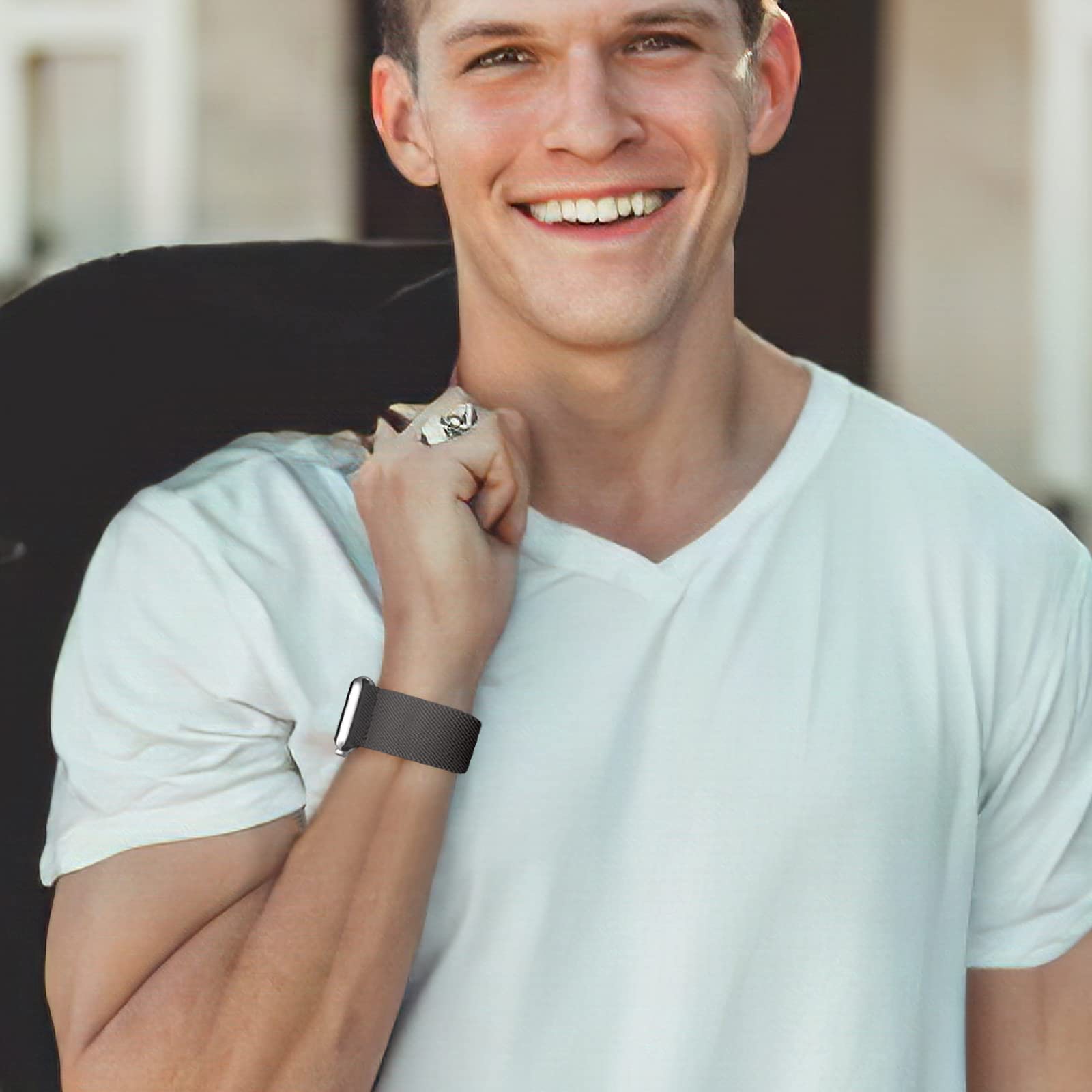 Daqin 3 Pack Stretchy Nylon Solo Loop Compatible With Apple Watch Band 45Mm 46Mm 49Mm 44Mm 42Mm 41Mm 40Mm 38Mm Women Men,Elastic