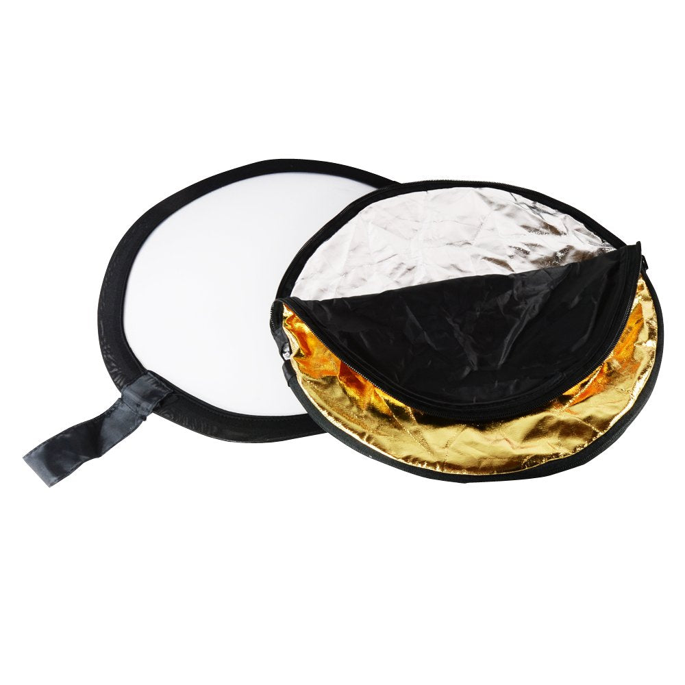 Phototrust 5 In1 Pocket Reflector Super Portable Tiny Reflector 12''/30Cm Collapsible Multi Disc Photography Light Reflector Dif