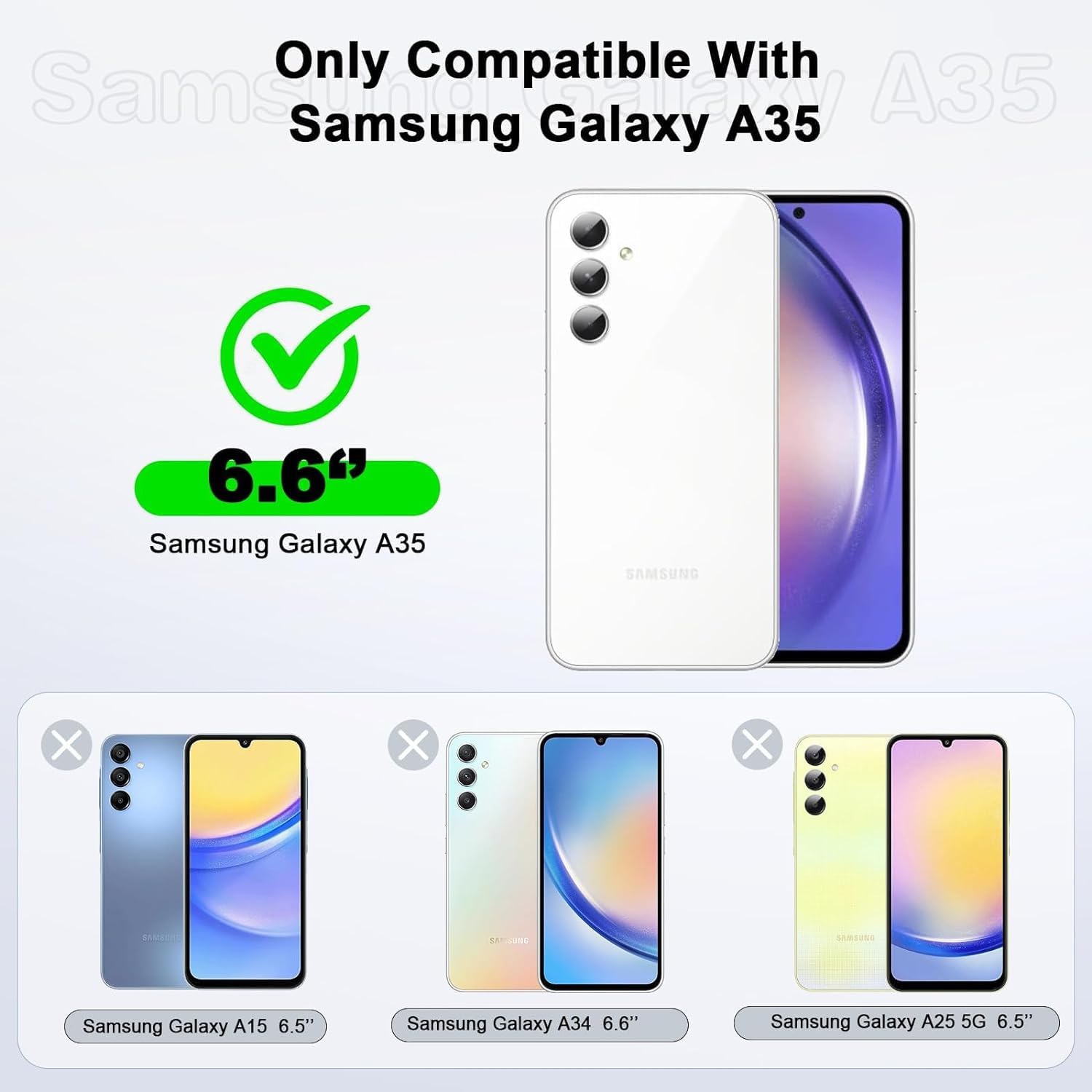 Esakycn For Samsung Galaxy A35 5G Case With Screen Protector [2 Pack] And Camera Lens Protector [2 Pack], Phone Case Silicone Ma