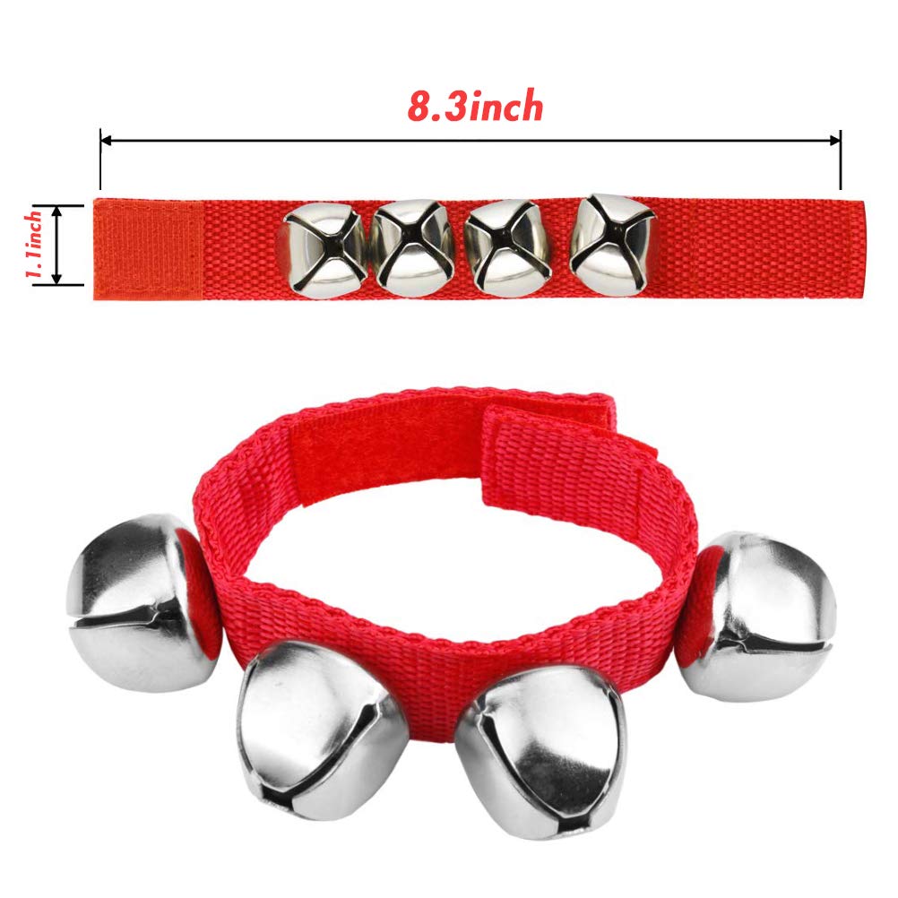 Poplay Band Wrist Bells,12 Pcs Hand Bells Ankle Bells Jingle Bells Musical Instrument Percussion Birthday Gifts Christmas Party