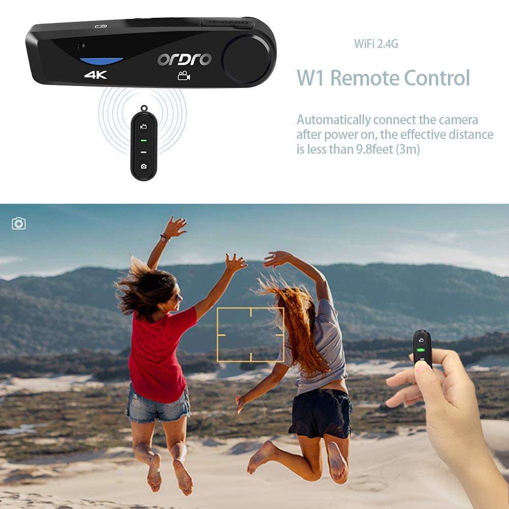 Ordro Camcorder 4K Head Mounted Camera Ep6 Wearable Video Camera Fhd 1080P 60Fps Vlog Camera Recorder Wifi Hands Off Camera Webcam (32Gb Microsdhc U1 Memory Card Included)