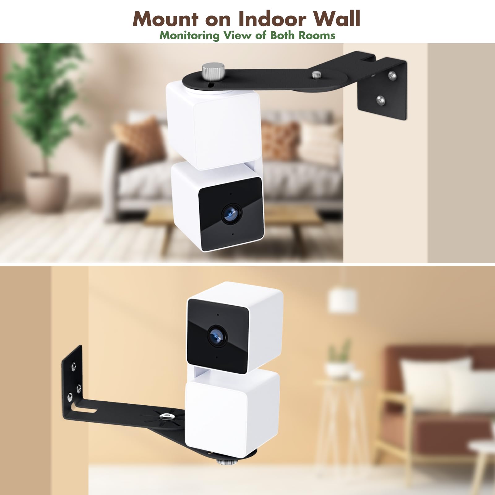 2Pack Corner Wall Mount Bracket For Wyze Cam Pan V3/V2, Wyze Cam V4/V3/V2, Max Cover Both Sides Of The House 300 Degrees Reduce