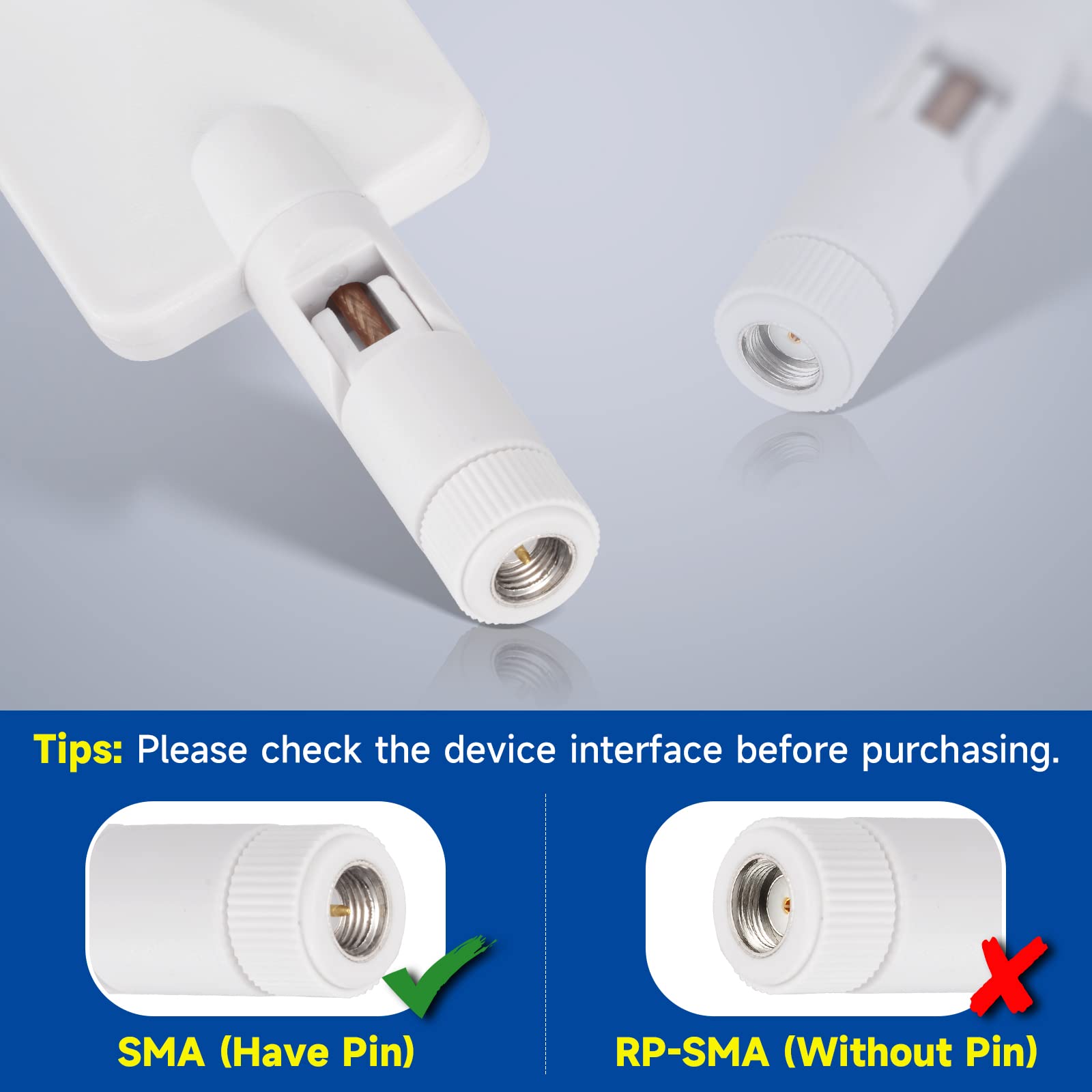 Bingfu 4G Lte Antenna 9Dbi Sma Male Cellular White Antenna (2 Pack) Compatible With 4G Lte Wireless Cpe Router Hotspot Cellular