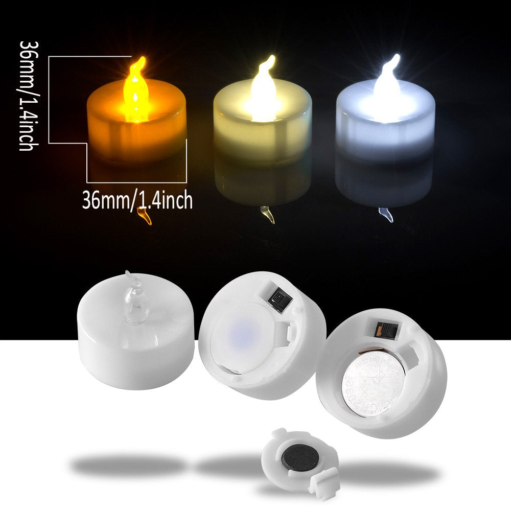 Agptek No Flicker Flameless Led Tealights Candles Battery Operated Long Lasting Tealights For Wedding Holiday Party Home Decorat