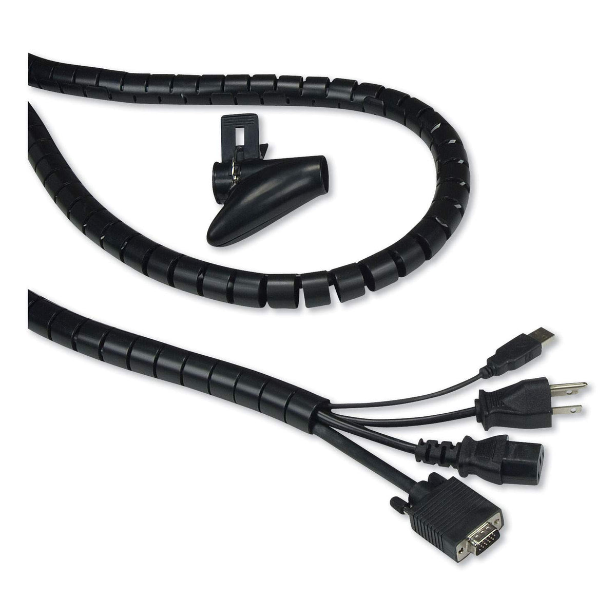 Innovera Ivr39660 0.75 In. X 77.5 In. Cable Management Coiled Tube   Black