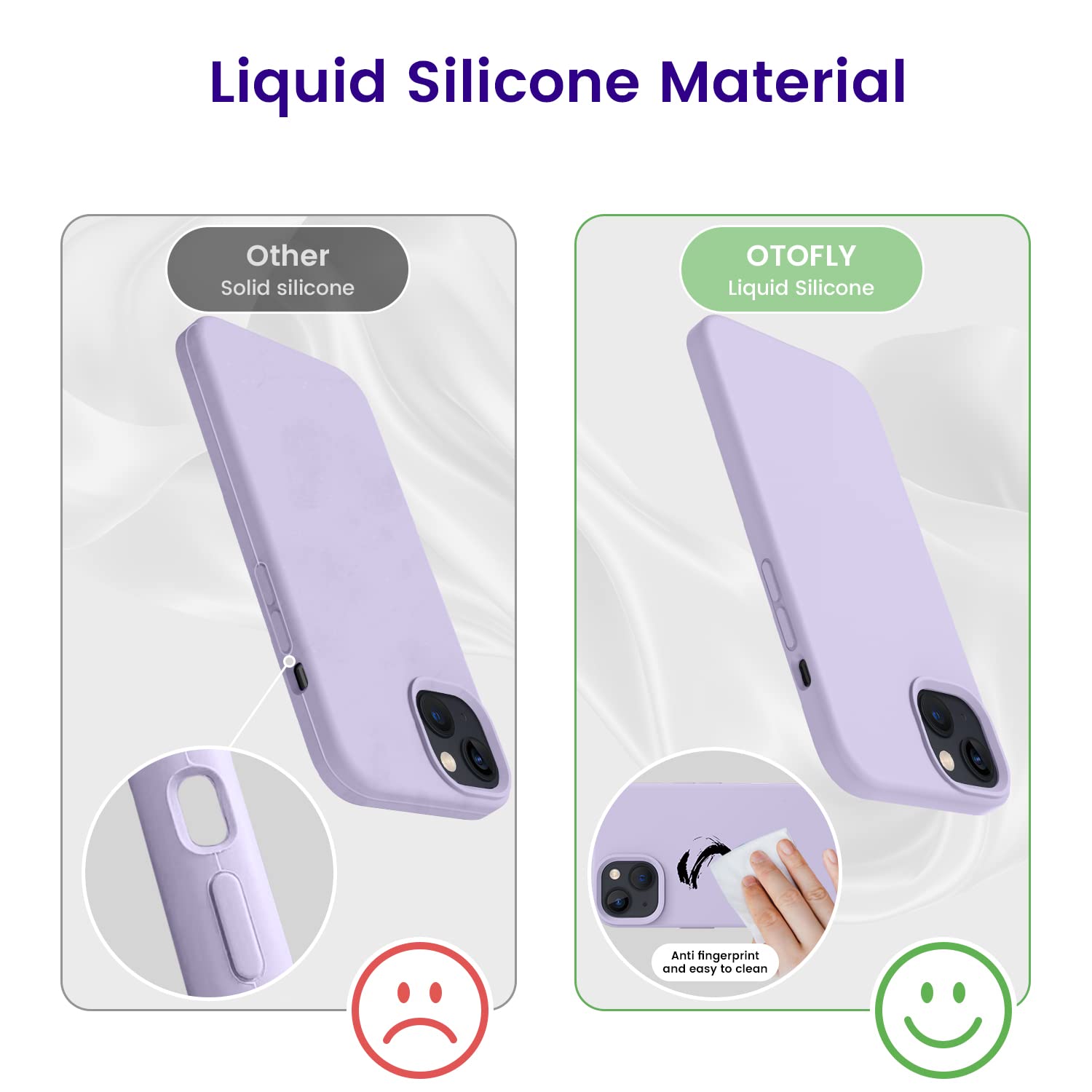 Otofly Designed For Iphone 13 Phone Case, Silicone Shockproof Slim Thin Phone Case For Iphone 13 6.1 Inch (Cloud Mauve)