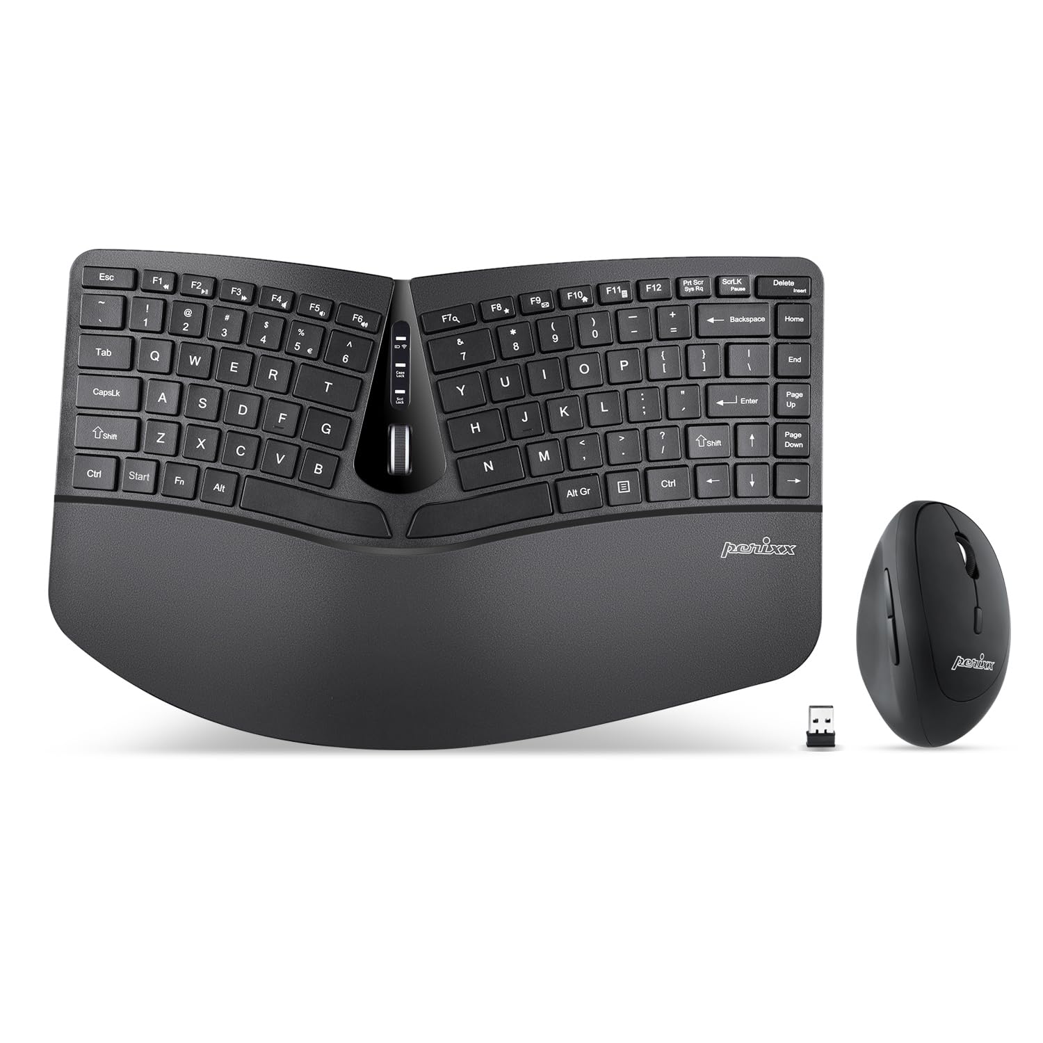 Perixx Periduo 606 Wireless Mini Ergonomic Keyboard With Portable Vertical Mouse   Adjustable Palm Rest Stand   Membrane Low Profile Keys   Us English
