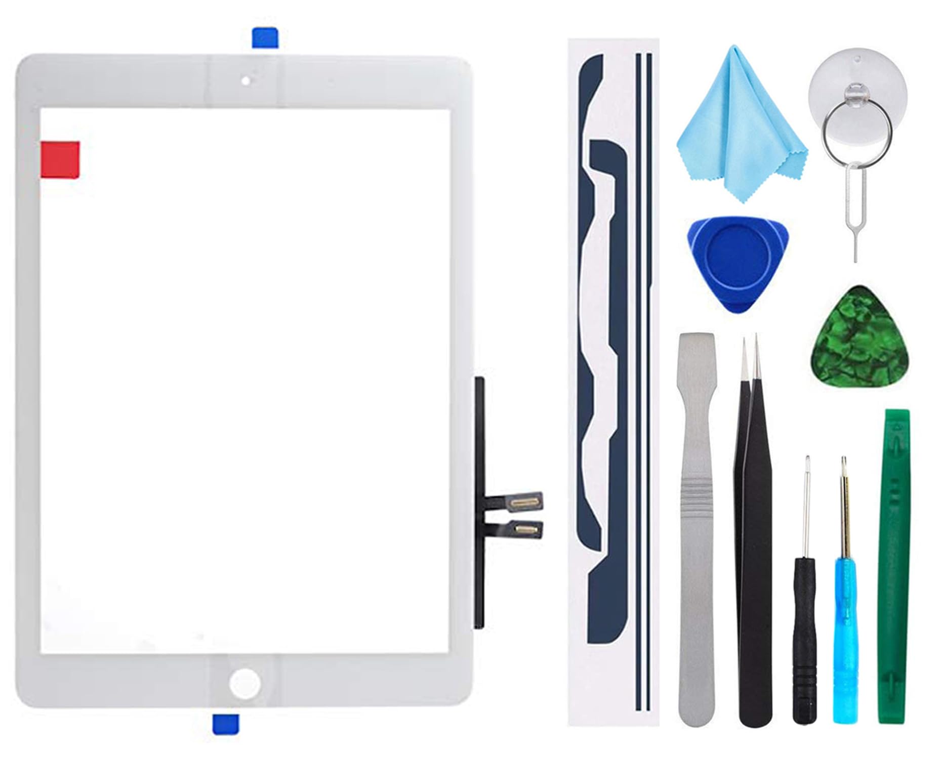 White Touch Screen Digitizer Repair Kit For Ipad 9.7'' 2018 Ipad 6 6Th Gen A1893 A1954 Front Glass Replacement (Without Home But