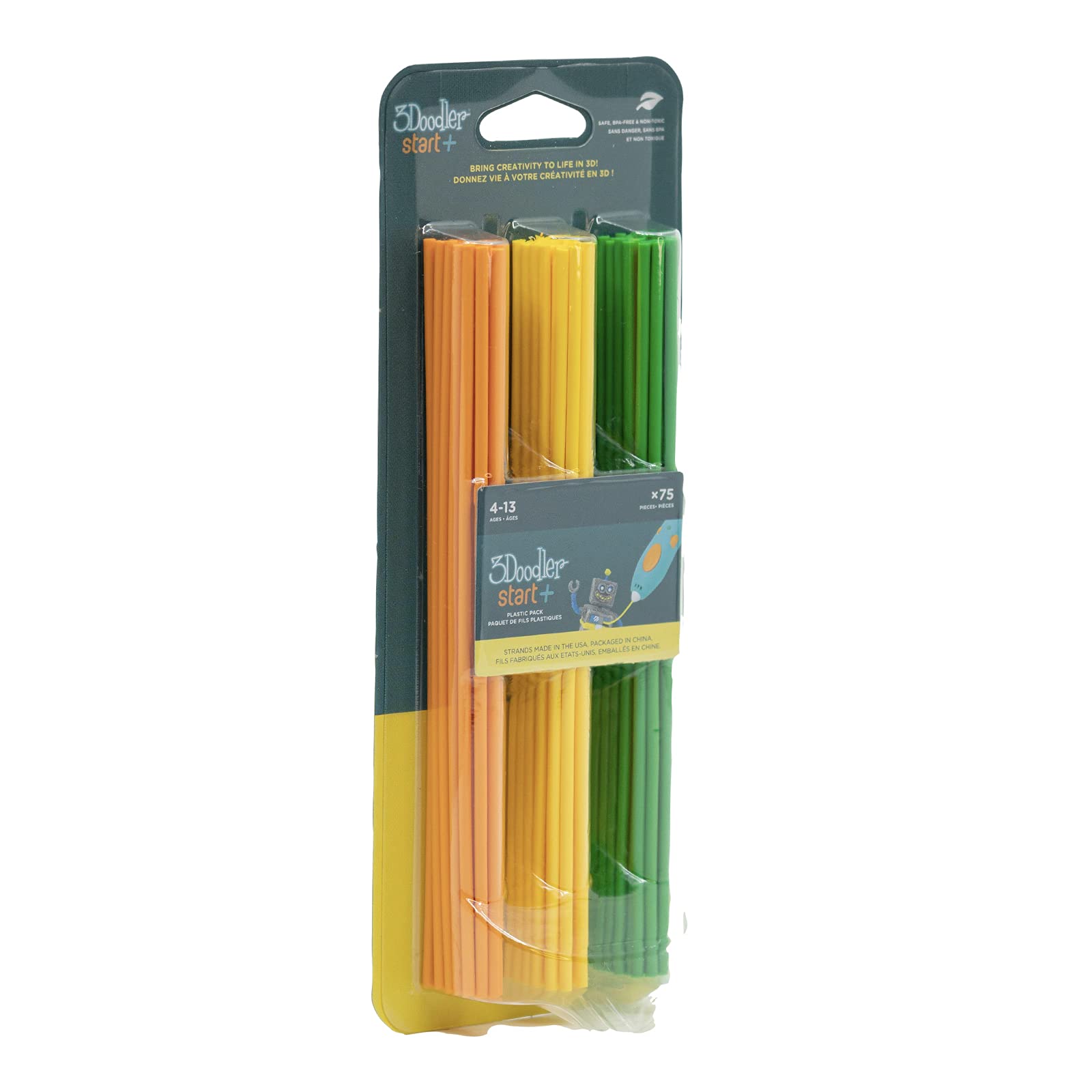 3Doodler Start 3D Printing Filament Refill Blister Pack (X75 Strands, Over 375 Ft. Of Extruded Plastic)   Garden Blend