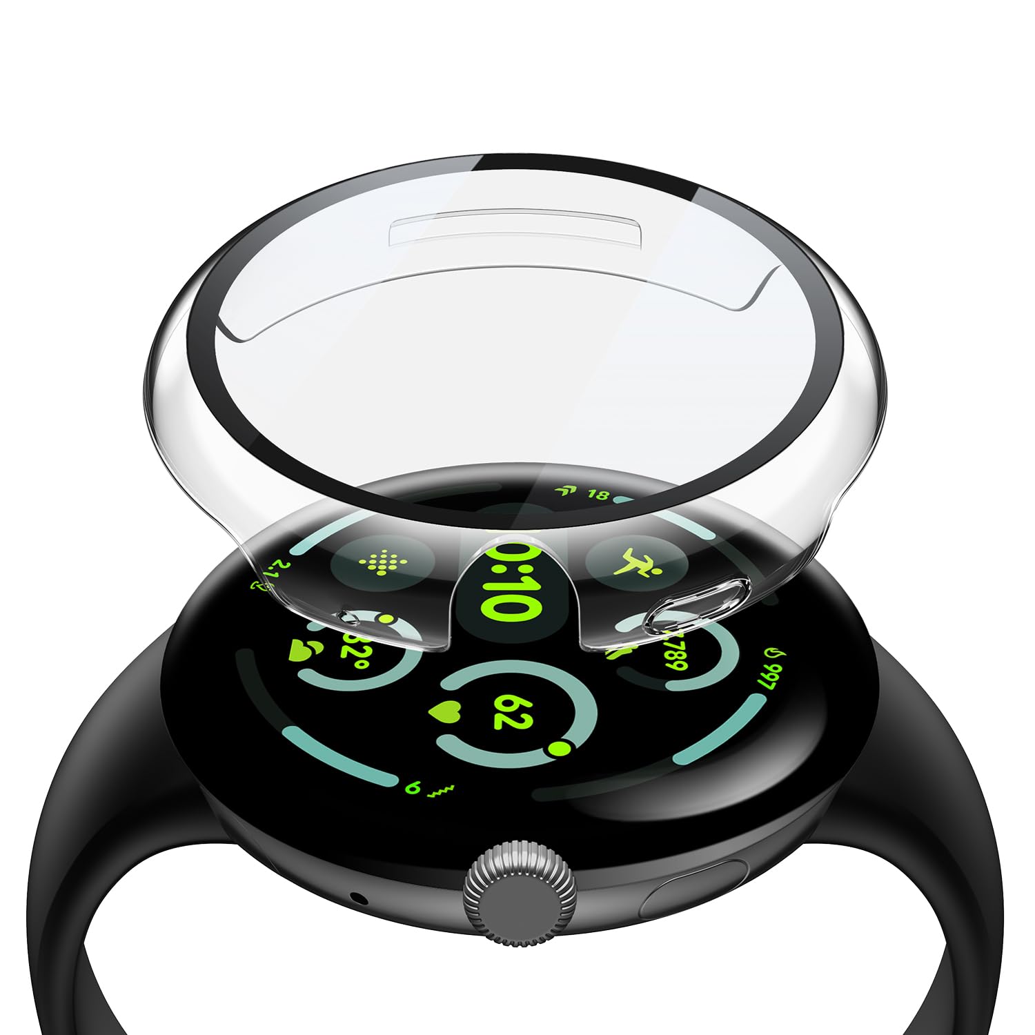 Misxi 2 Pack Hard Pc Case Compatible With Google Pixel Watch 3 (2024) 45Mm, Easy Installation Lightweight Ultra Thin Protective