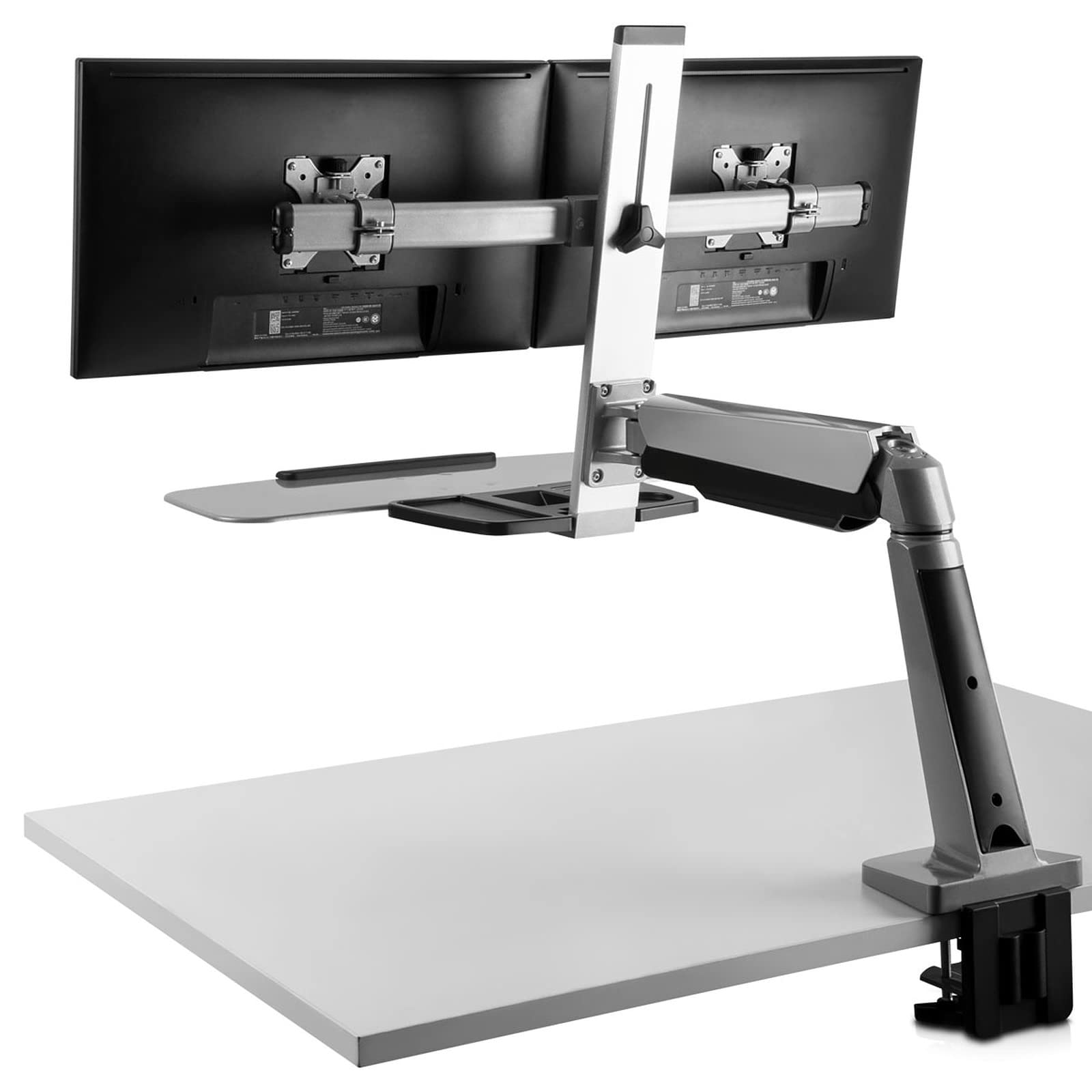 Ergotech Freedom Lift | Includes Dual Monitor Sit And Stand Workstation For Computer Monitor Screens And Clamp Mount | Full Moti