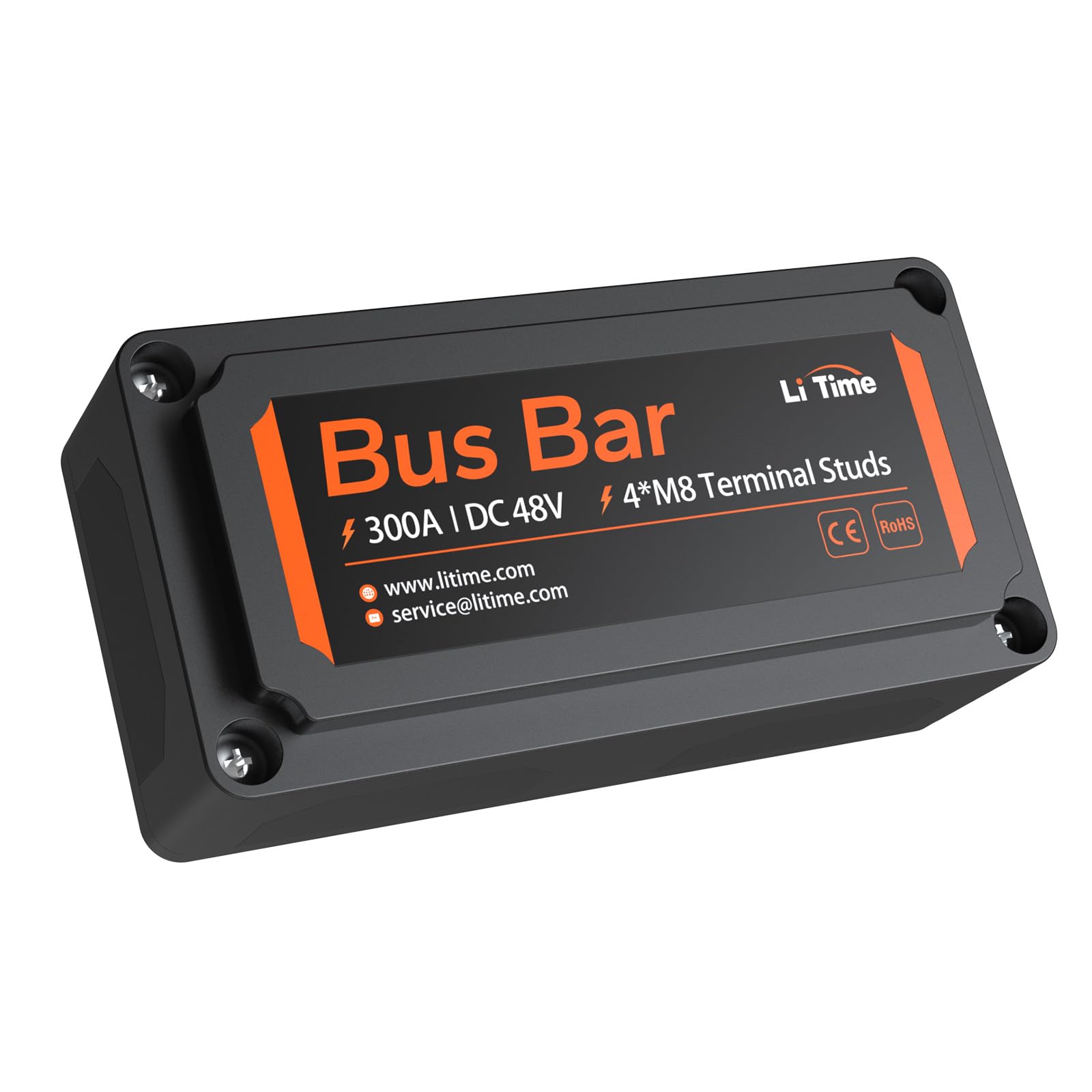 Litime Black Bus Bar For Lifepo4 Batteries High Voltage And Current Suitable For Automotive, Marine, And Solar Applications And