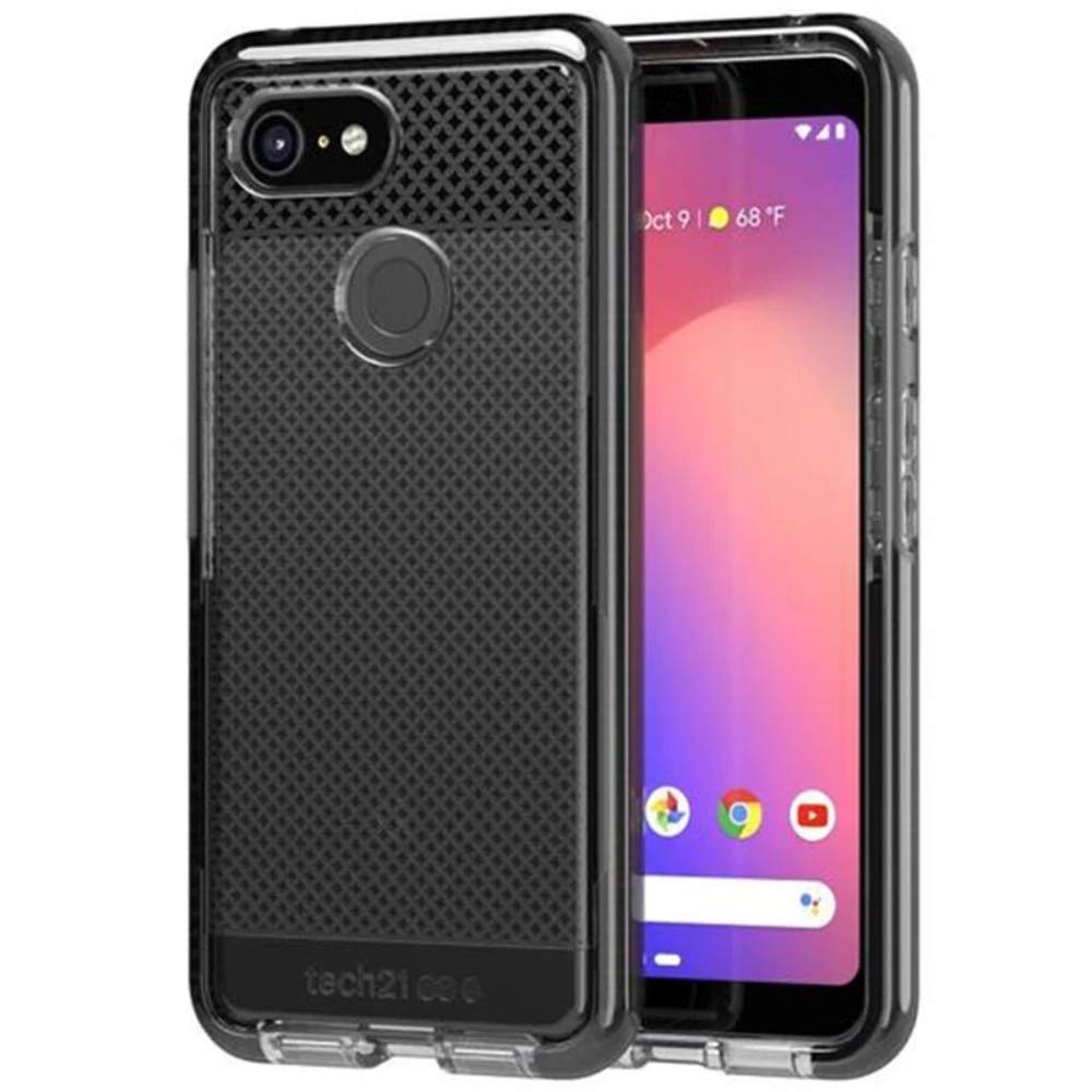 Tech21 Evo Check Protective Case with Drop Protection for Google Pixel 3 - Smokey/Black
