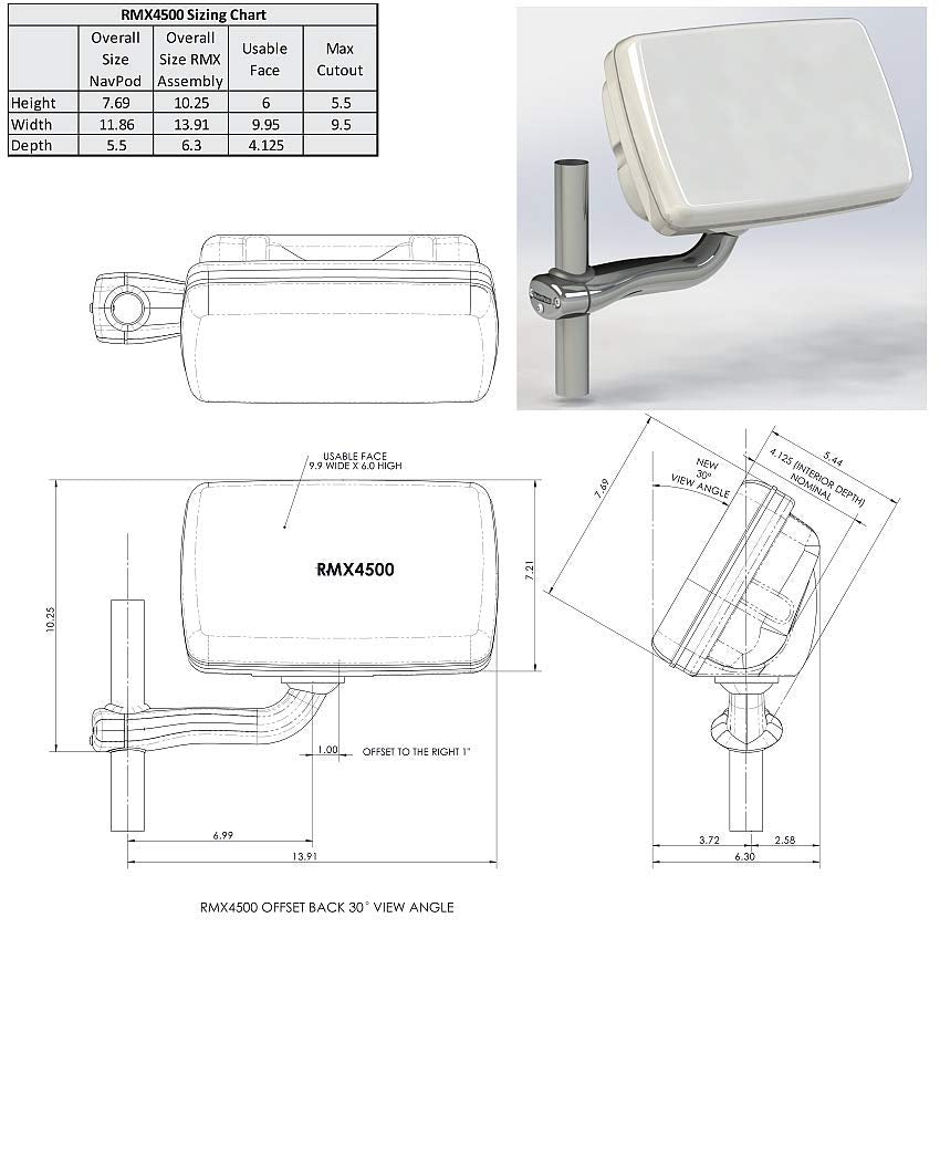 Navpod Rmx4500-02 Railmount Pre-Cut For Raymarine Es75/Es77/Es78,WBEEAB01DBHBEOY
