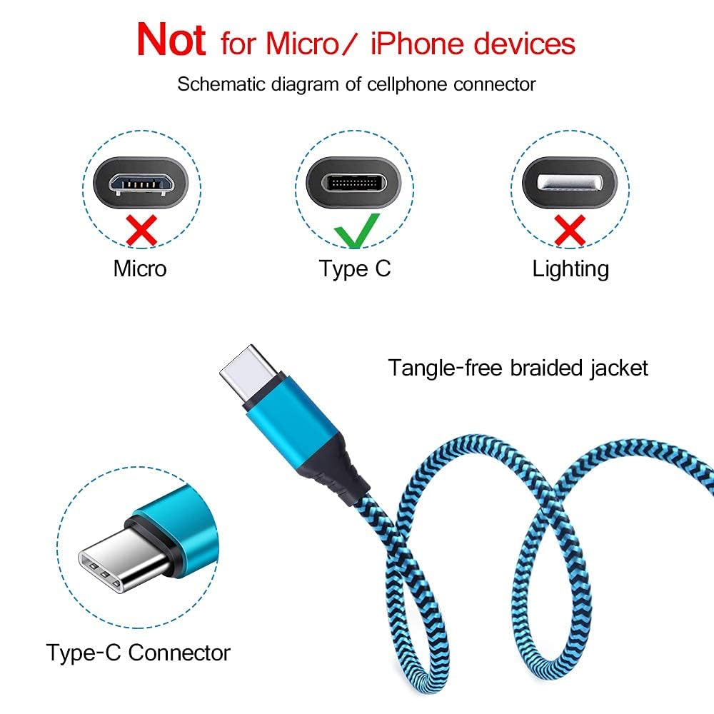 Usb Type C Charger Plug Dual Port Fast Wall Charger Phone Charging Block With 2Pack 6Ft C Cable For Samsung Galaxy S24 S23 S22 S21 S20 A14 A54 A13 A53 A23,Iphone 16 15,Google Pixel 9 8 7 6 Pro 7A 6A 5