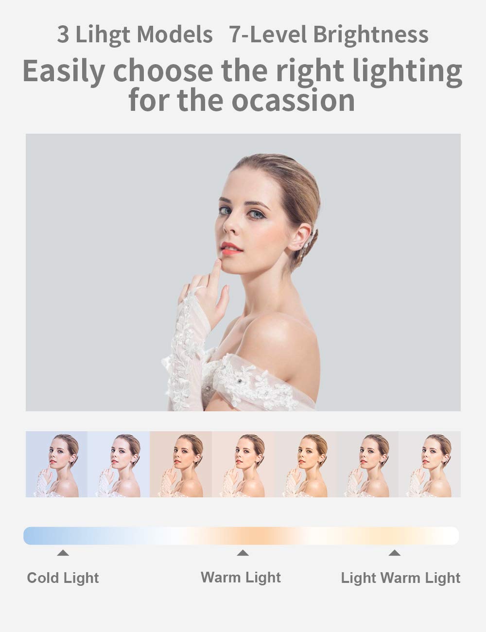 Viozon Extendable Selfie Stand 360 Rotation With Phone Holder, Rechargeable Wireless Foldable 7 Brightness Led Light For Live St