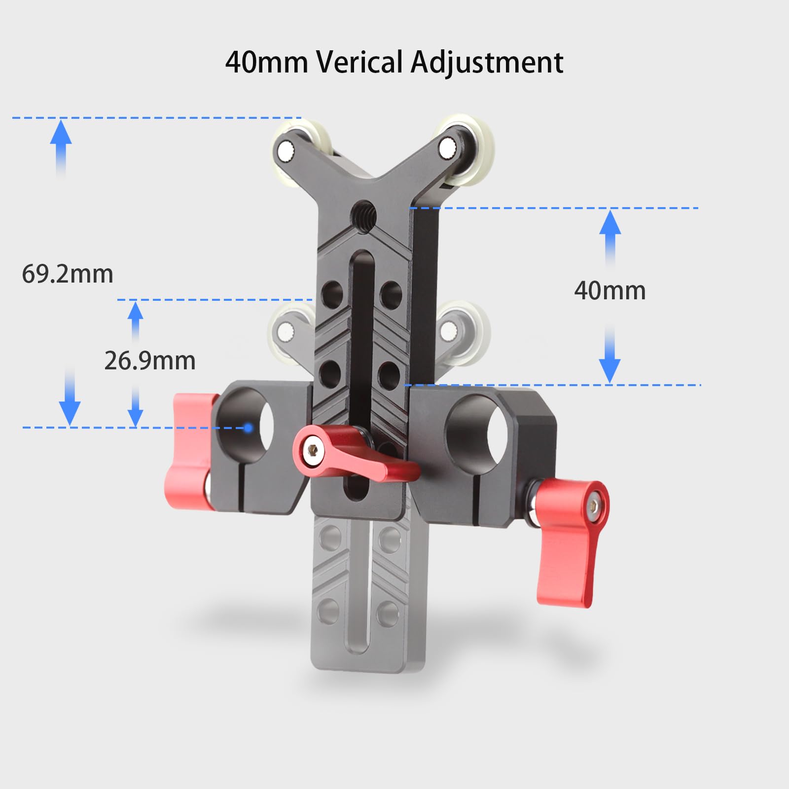 Leftfoto Y Shaped Lens Bracket,Telephoto Long Lens Support Bracket With Built In Pulley,For Dslr Camera Shoulder Rig With 15Mm R