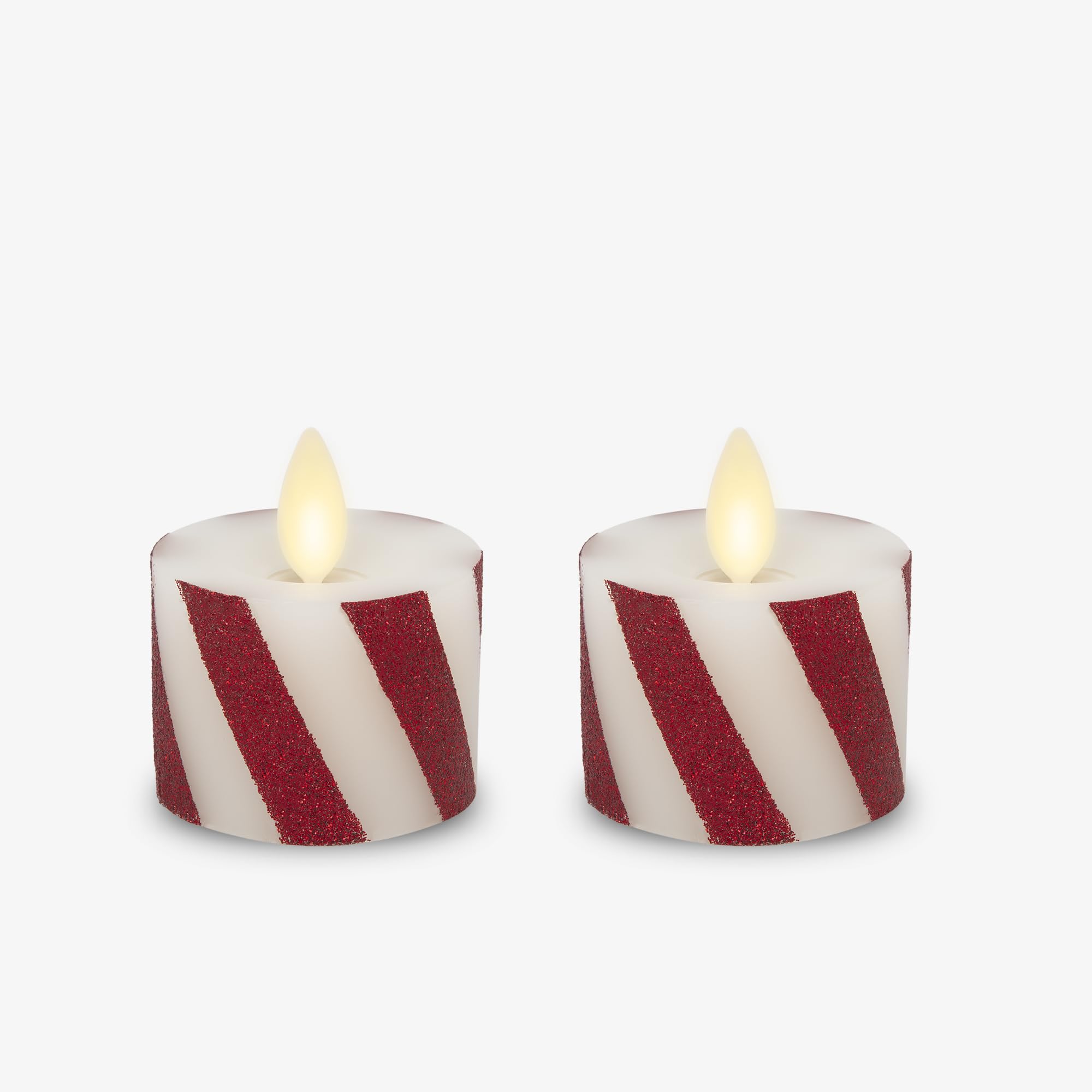 Luminara 2-Pack Moving Flame LED Flameless Tealight (1.4 x 2) Battery Operated Plastic LED Flameless Tea Light Smooth (Candy Can