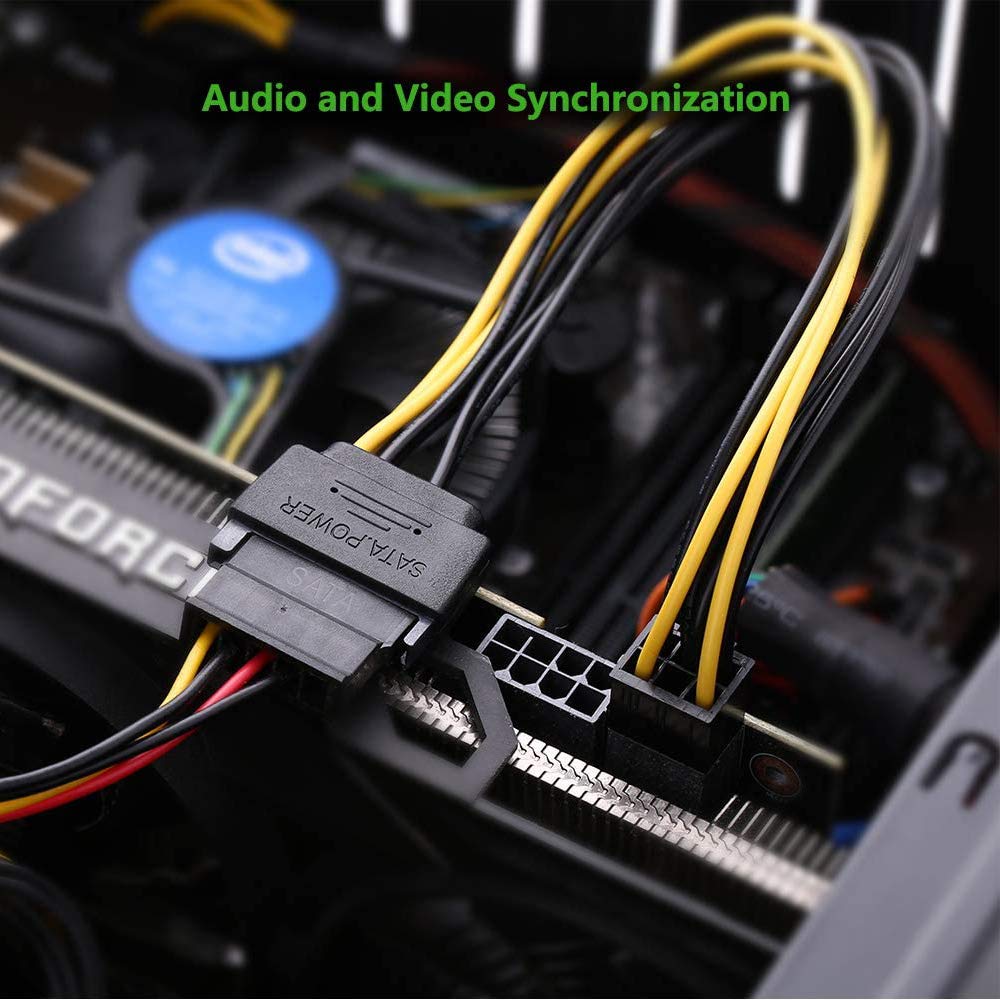6 Pin To Sata 15 Pin Power Cable (Sata To 6 Pin Pcie), Sata 15 Pin To 6 Pin Pci Express (Pcie) Graphics Video Card Power Cable A