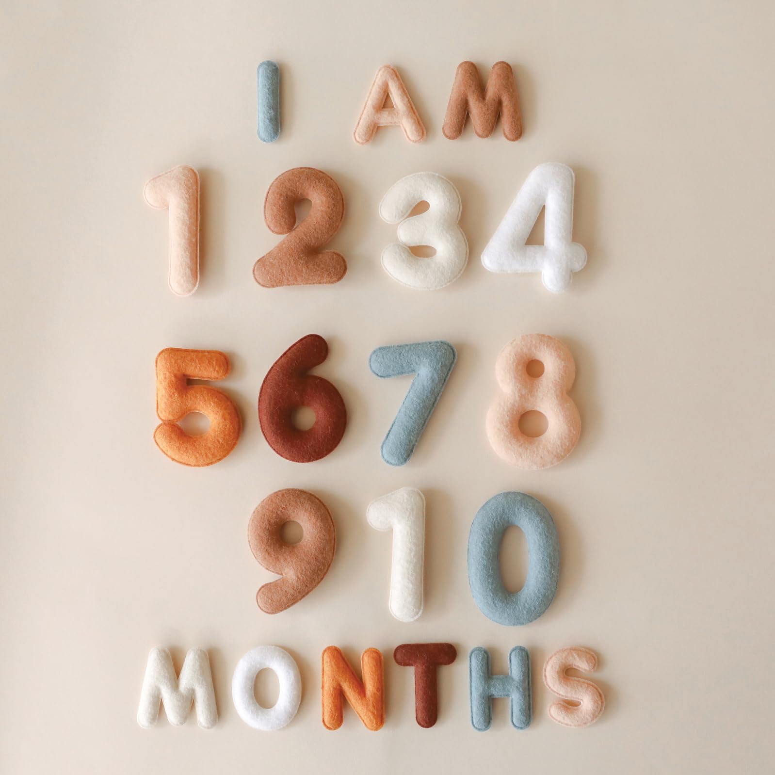 Lucy Darling Felt Baby Monthly Milestone Decor, Neutral Letters & Numbers, Newborn Photography Props, Baby Shower Gifts For Baby