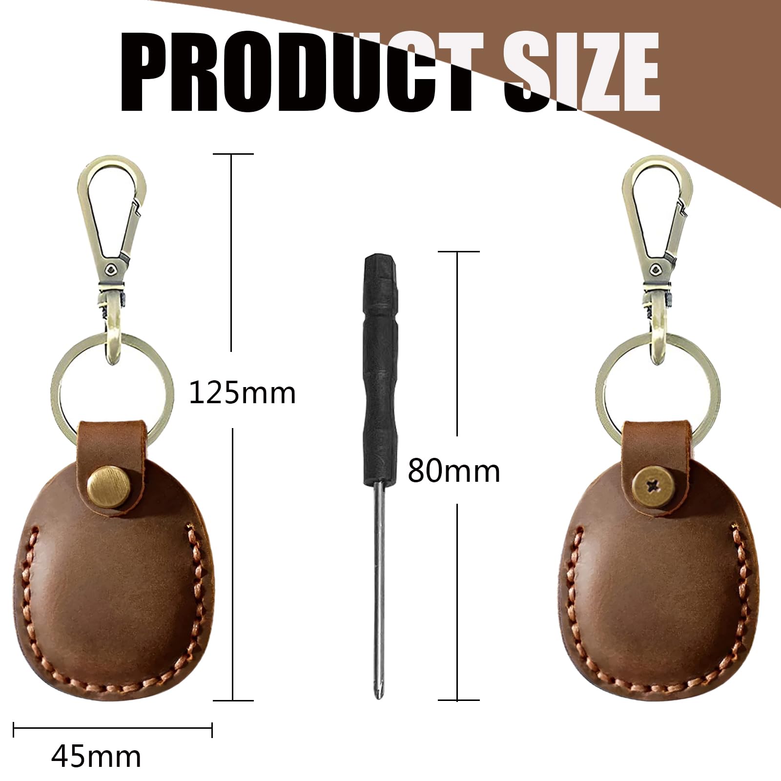 Airtag Holder Keychain Genuine Leather Airtag Keychain Holder 4 Pack,Handmade Air Tag Keychain Case Scratch Resistant Airtag Lea