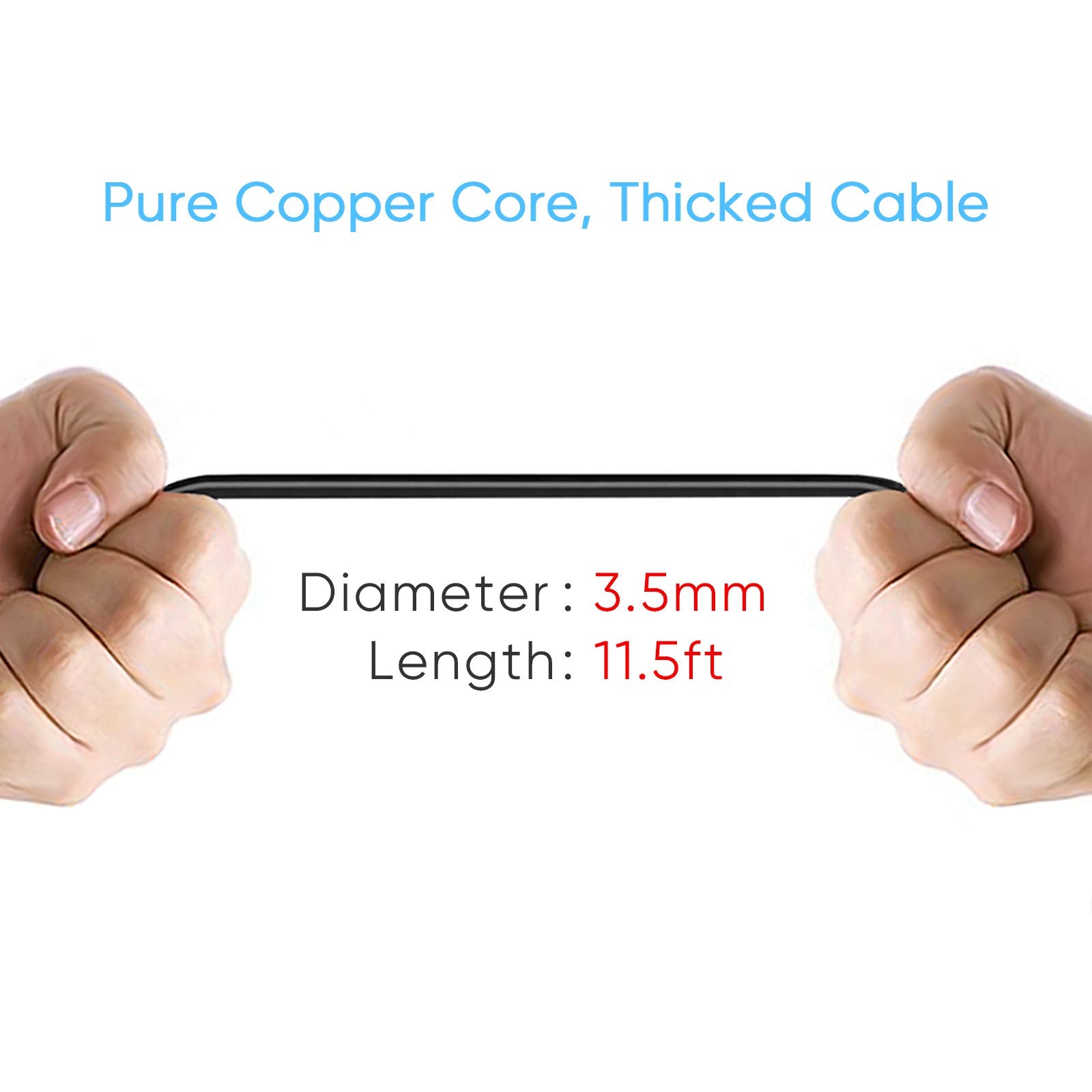 Dash Cam Power Cord,Micro Usb 11.5Ft Long Charging Cable For Dashcam Mirror Cam,Usb To Micro Usb Car Camera Charger Wire,90 Degr