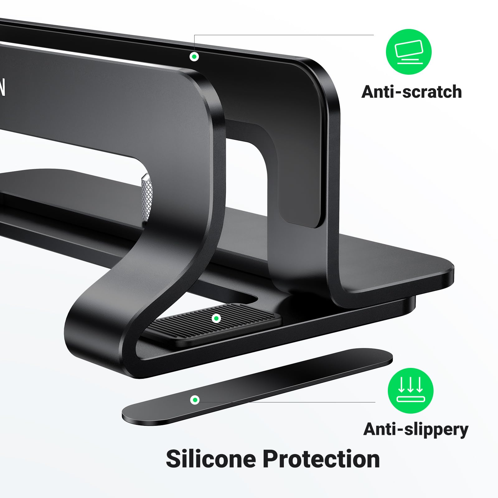 Ugreen Vertical Laptop Stand Dock Aluminum Compatible With Macbook Pro, Macbook Air Laptop Holder For Desk Vertical Adjustable F