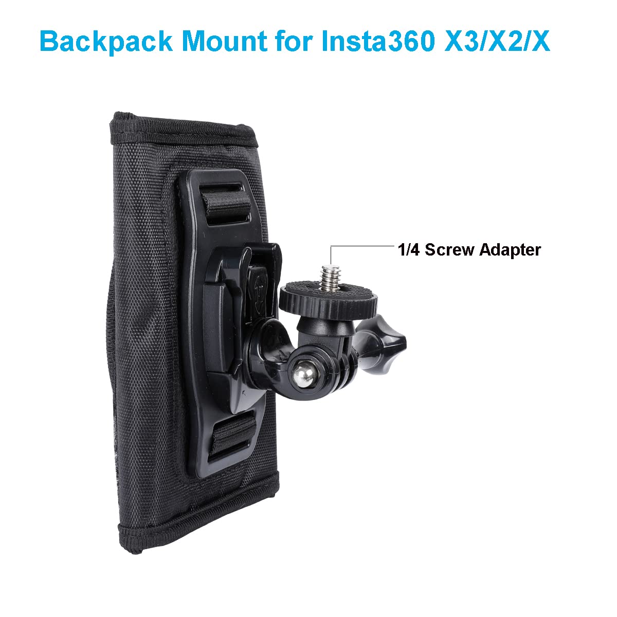 Pellking Camera Backpack Belt Mount For Insta360 One X4/X3/ One X2/ One R/Go 2 Compatible With Gopro Hero10 /9/8/7/6 And Other Action Camera, With 1/4 Adapter