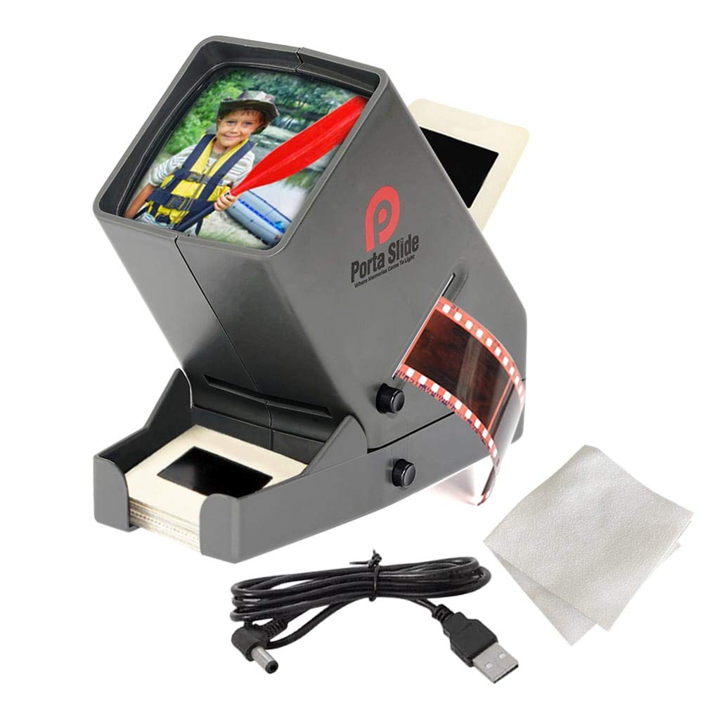 Porta Slide Ps 3 Slide Viewer, View 2X2 In. Slides, 35Mm Film Strips & Negatives, Led Viewing Light, 4 In. Screen, 3X Magnificat