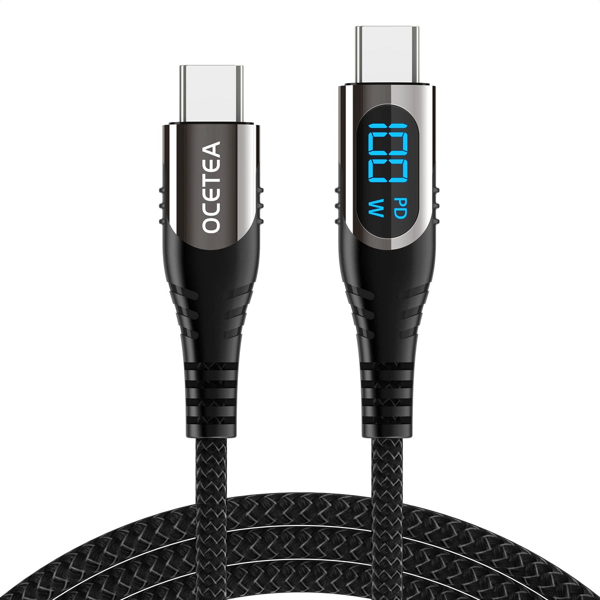 Ocetea Usb C To Usb C Charger Cable (100W 5A), 3.3Ft Usbc To Usbc Cable With Led Display, Usb C Charging Cable Compatible With I