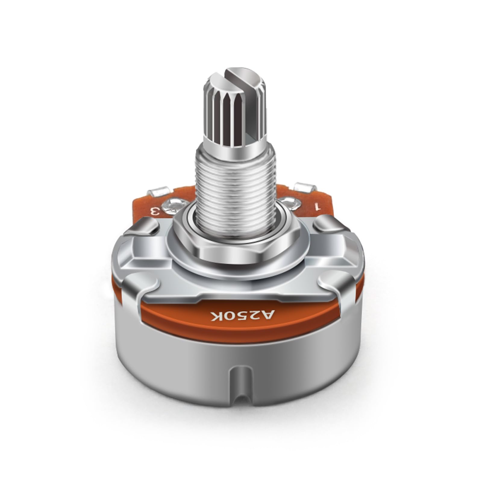 Saphue 4Pcs A250K+B250K+A500K+B500K Push Pull Potentiometer Brass Metric Coarse 18 Spline Split Shaft Pots Audio Taper Potentiom