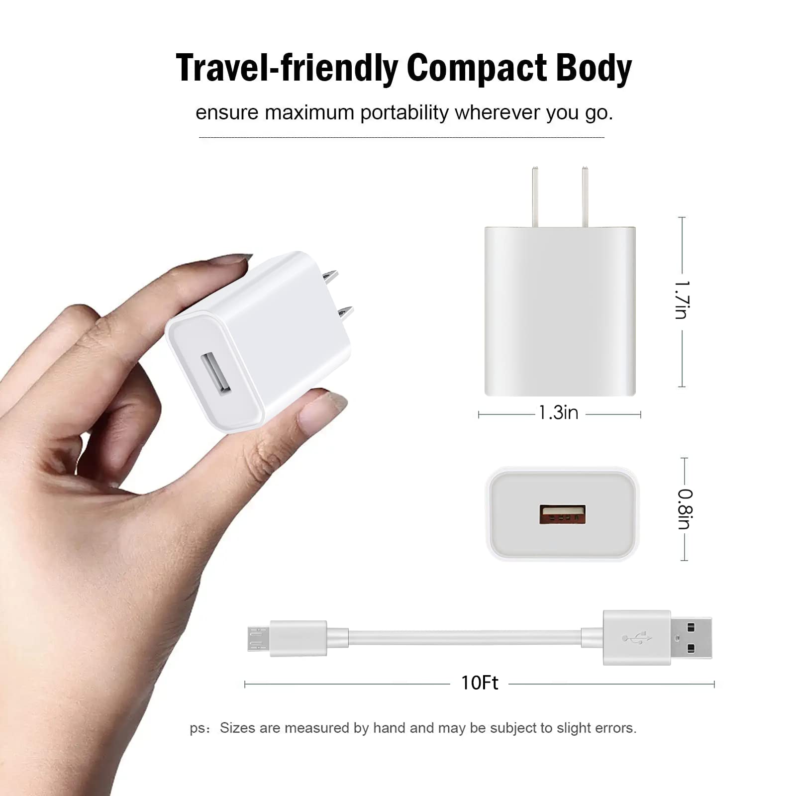 10Ft Charging Power Cable Cord For Arlo Q,Arlo Pro/Pro2,Arlo Essential Spotlight Xl/Xl 2Nd, Arlo Go, Wyze Cam Pan V3 V2,Blink,Cloud,Yi Home Camera,Oculus Go,Kasa Cam Wall Charger Adapter Replacement