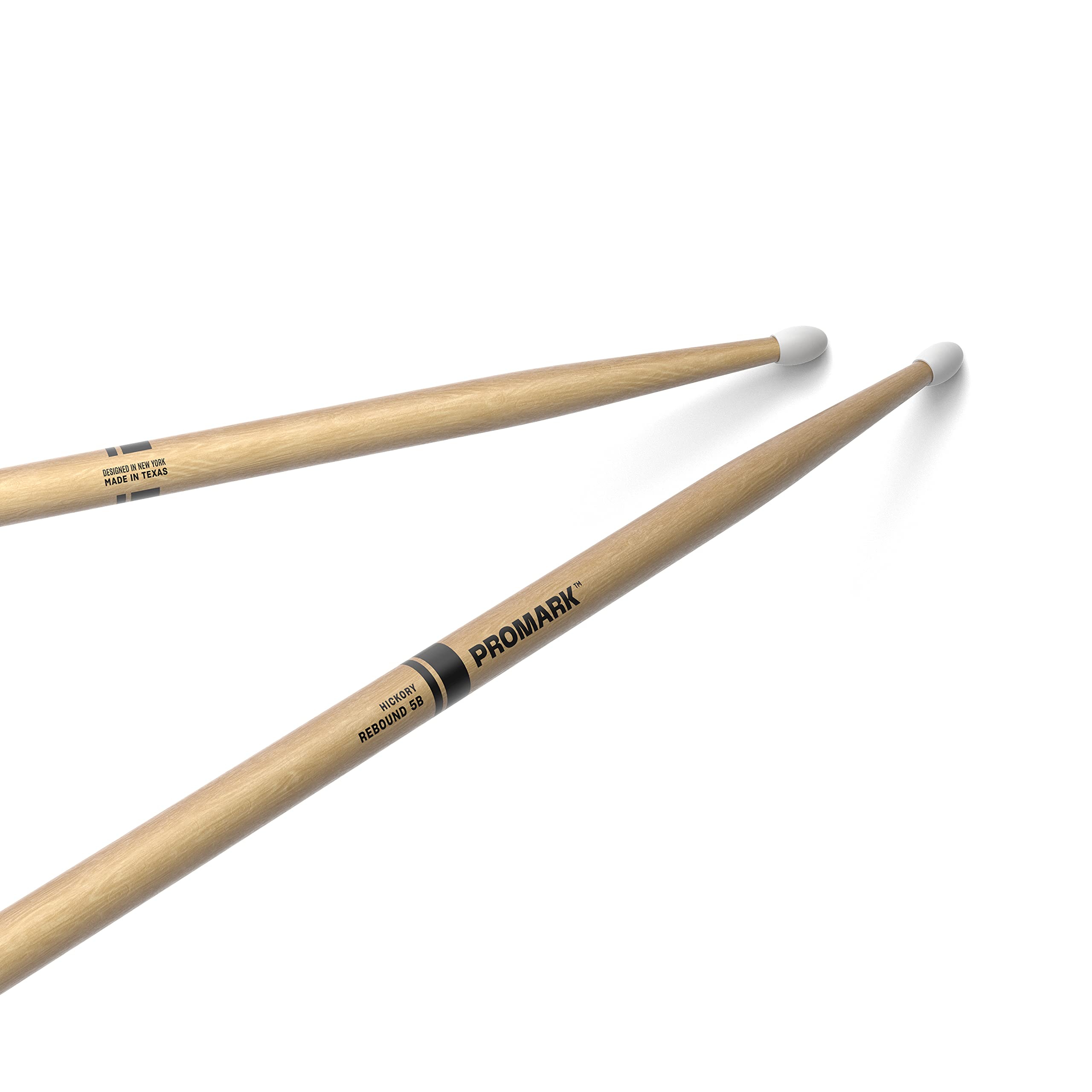 Promark Rebound 5B Hickory Drumsticks, Oval Nylon Tip, One Pair