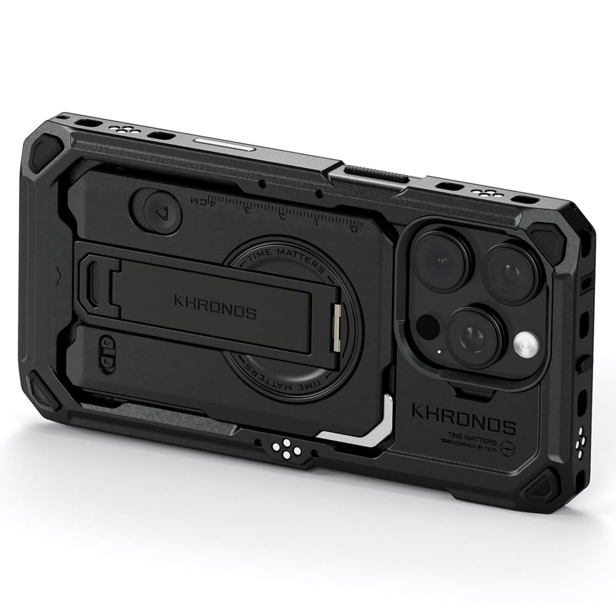 Tilta Khronos Case Compatible with iPhone 16 Pro - Black | Mobile Filmmaking Accessories | Phone Camera Cage | Phone Video Rig T