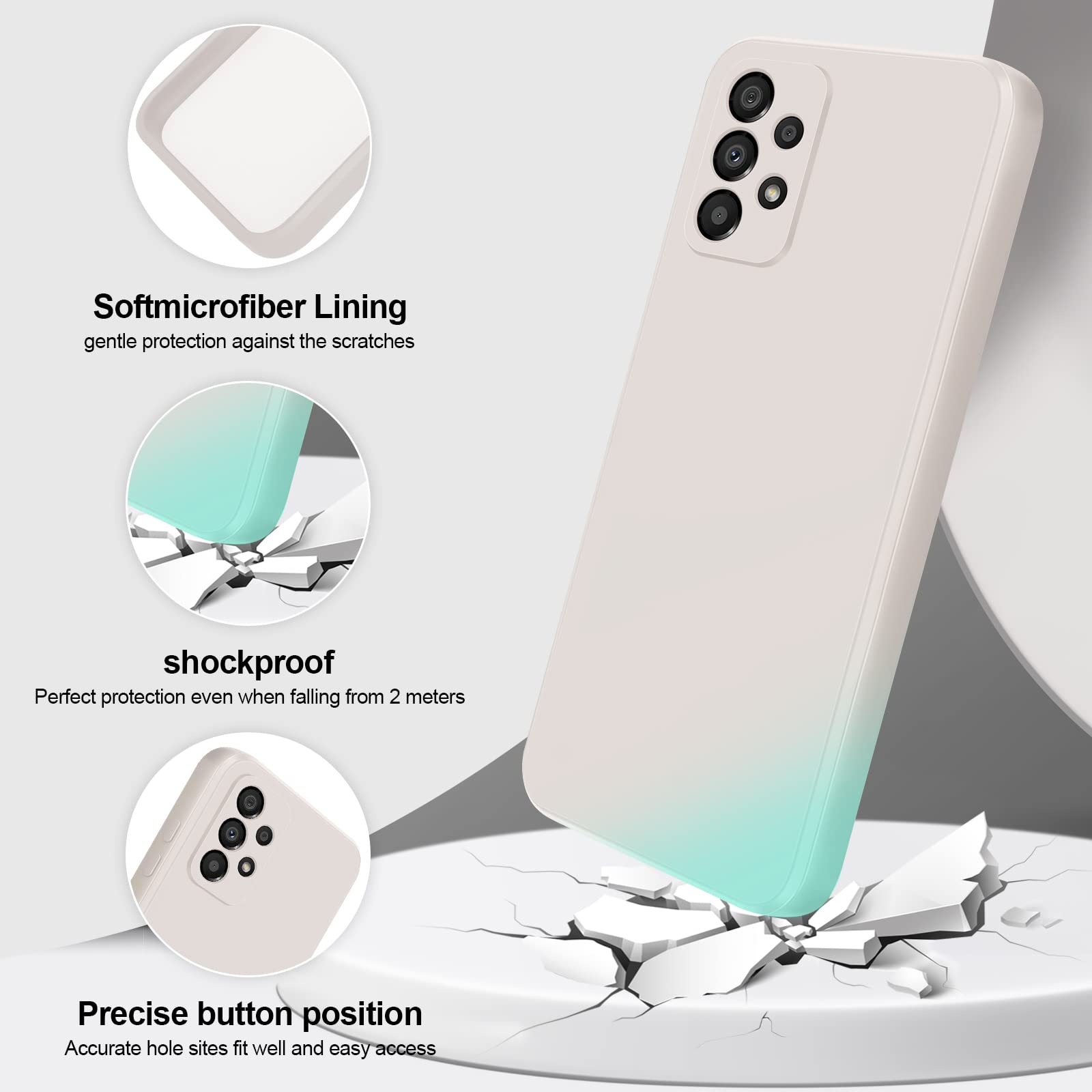 Giiyoon Silicone Case Compatible With Samsung Galaxy A53 5G, Full Body Silky Soft Touch Phone Case With Camera Protection, Shock