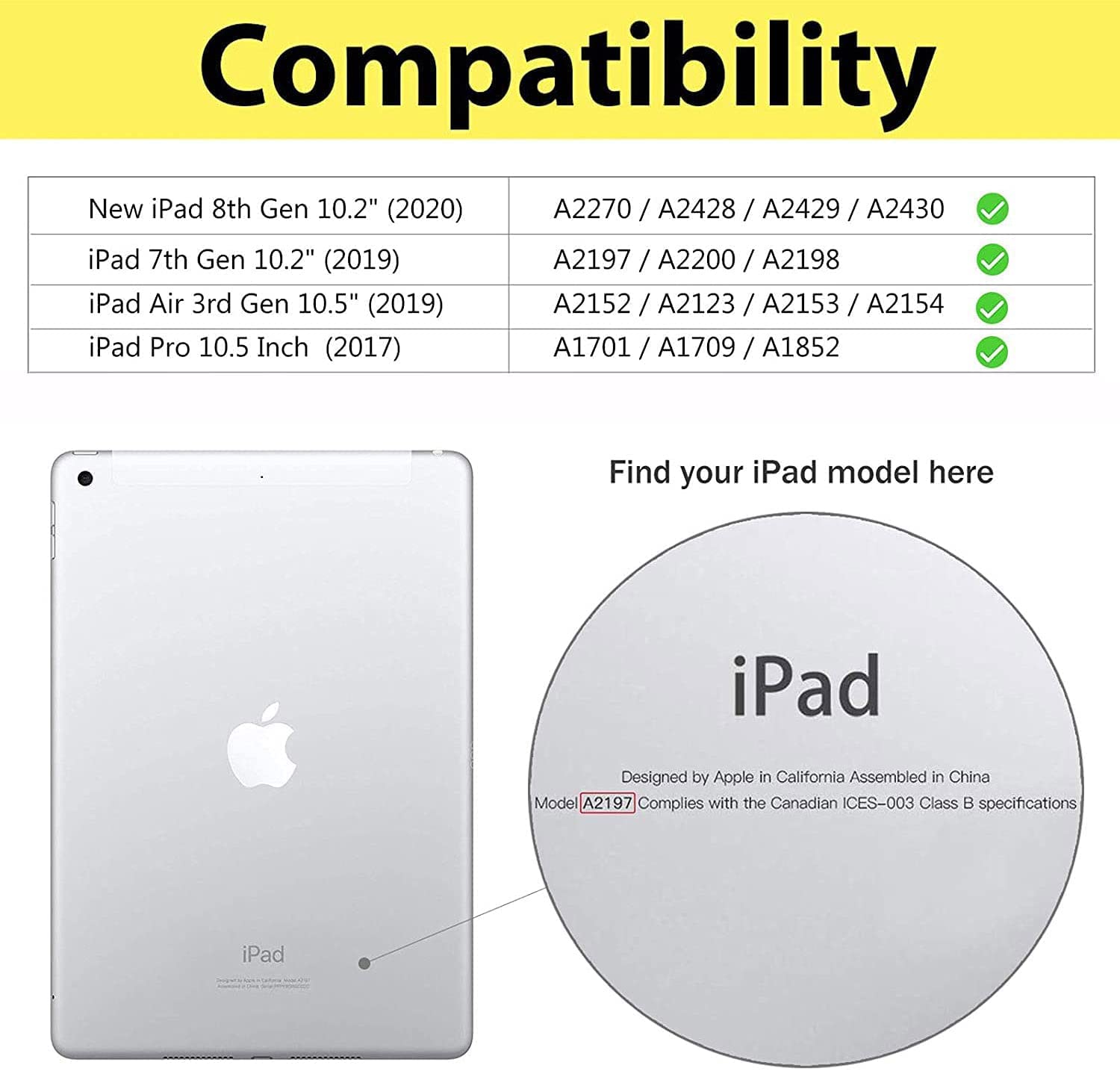 Case For Ipad 9Th / 8Th / 7Th Generation (2021/2020/2019) 10.2 Inch/Ipad Air 10.5'' 2019 / Ipad Pro 10.5'',Leather Smart Cover W