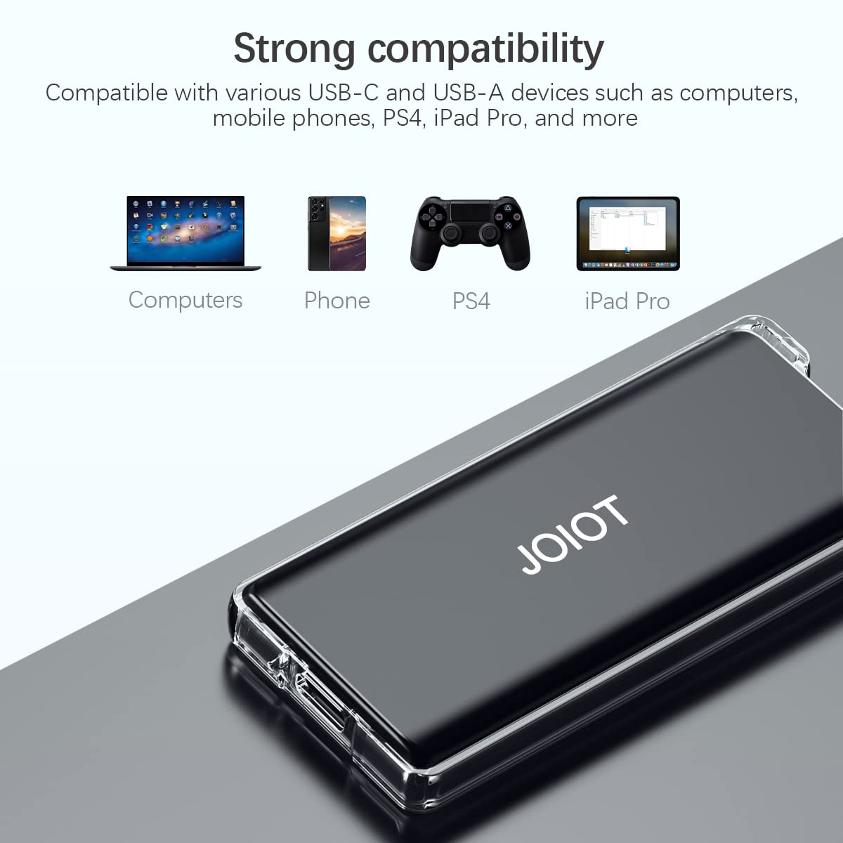 JOIOT Portable External SSD 1TB 540MB/s USB 3.1 Type C X3pro Black