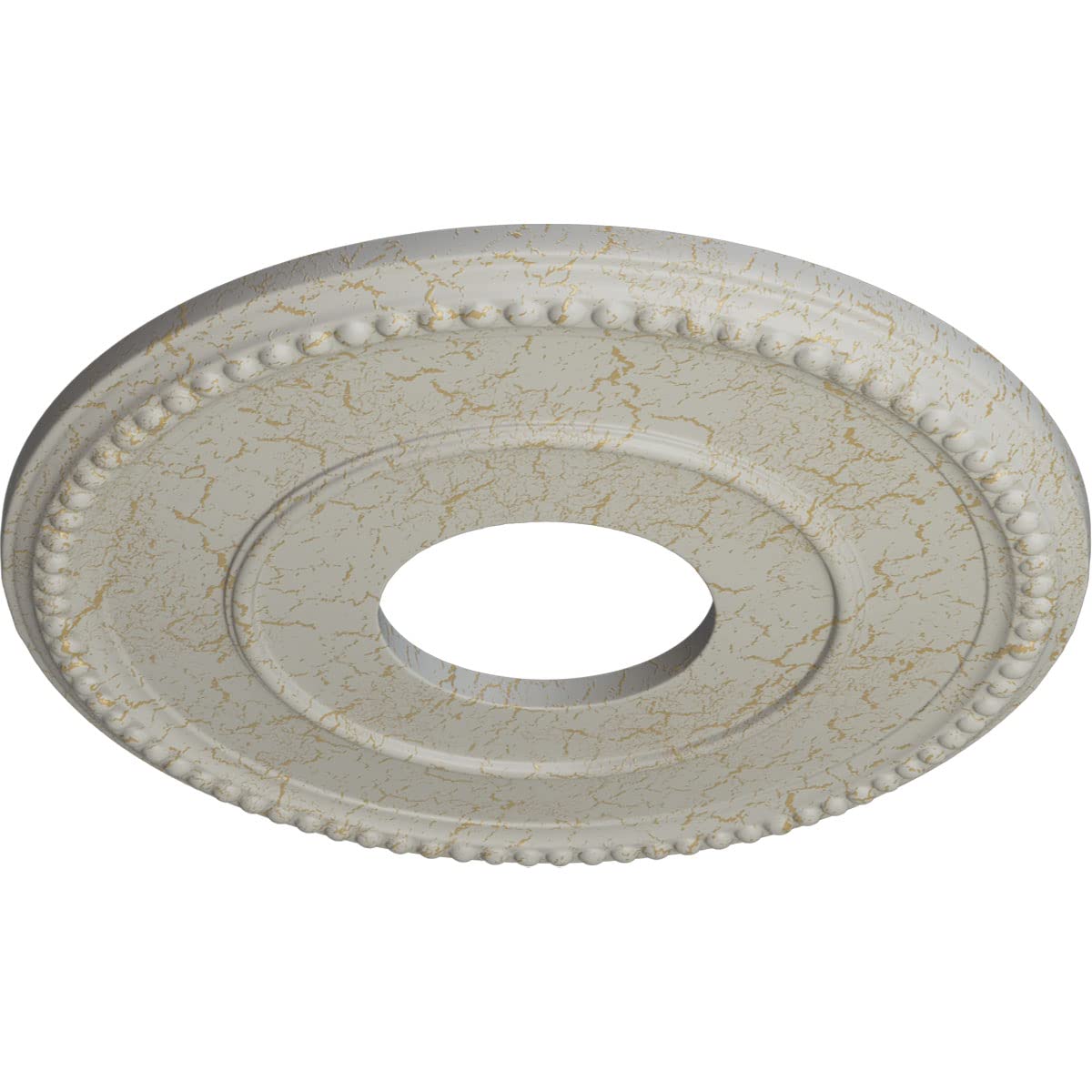 12 1/2Od X 3 7/8Id X 3/4P Bradford Ceiling Medallion (Fits Canopies Up To 6 5/8), Hand-Painted Pot Of Cream Crackle