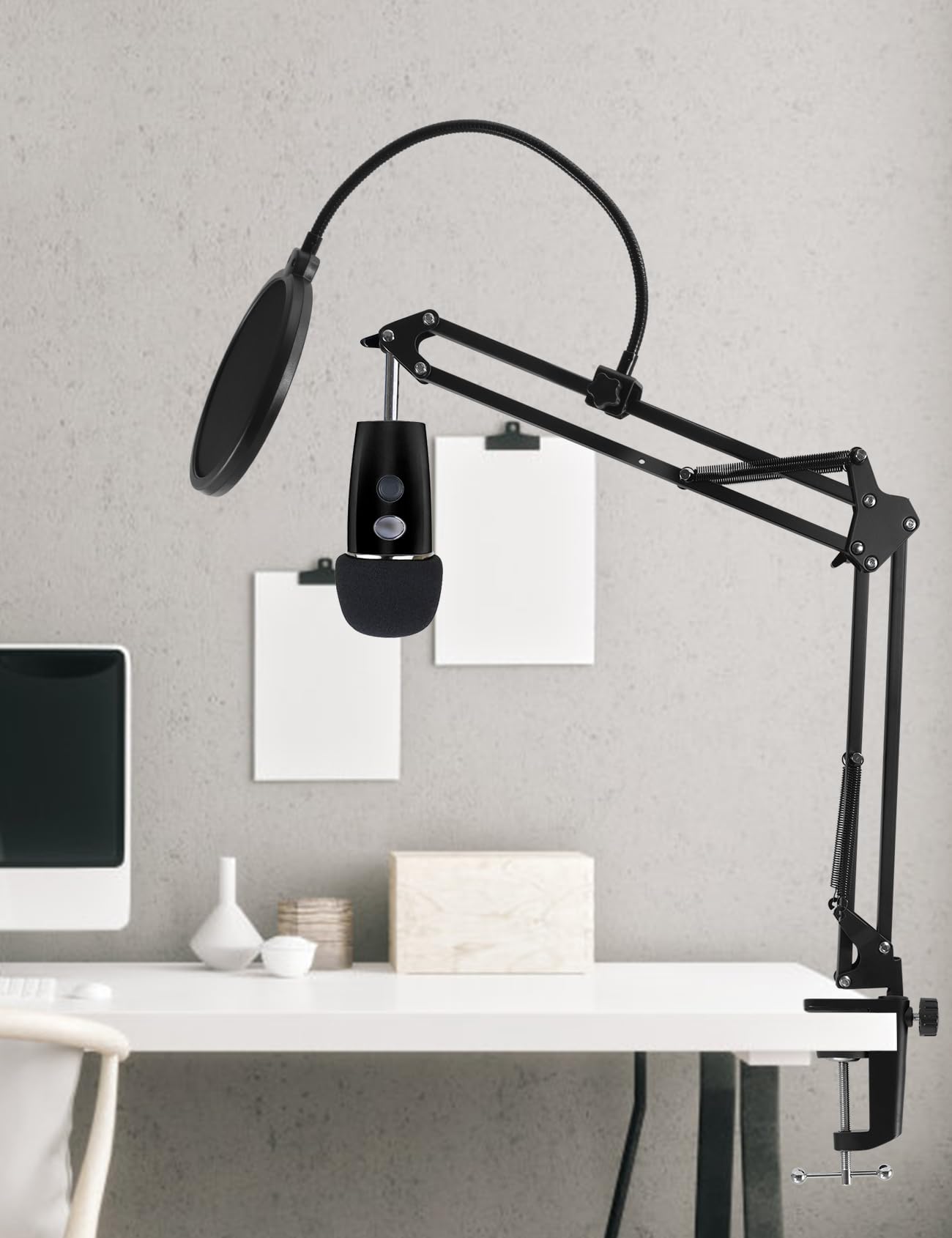 Boom Arm Mic Stand For Blue Yeti, Yeti Nano, Hyperx Quadcast, Snowball And Other Microphone, Adjustable Suspension Boom Arm Desk