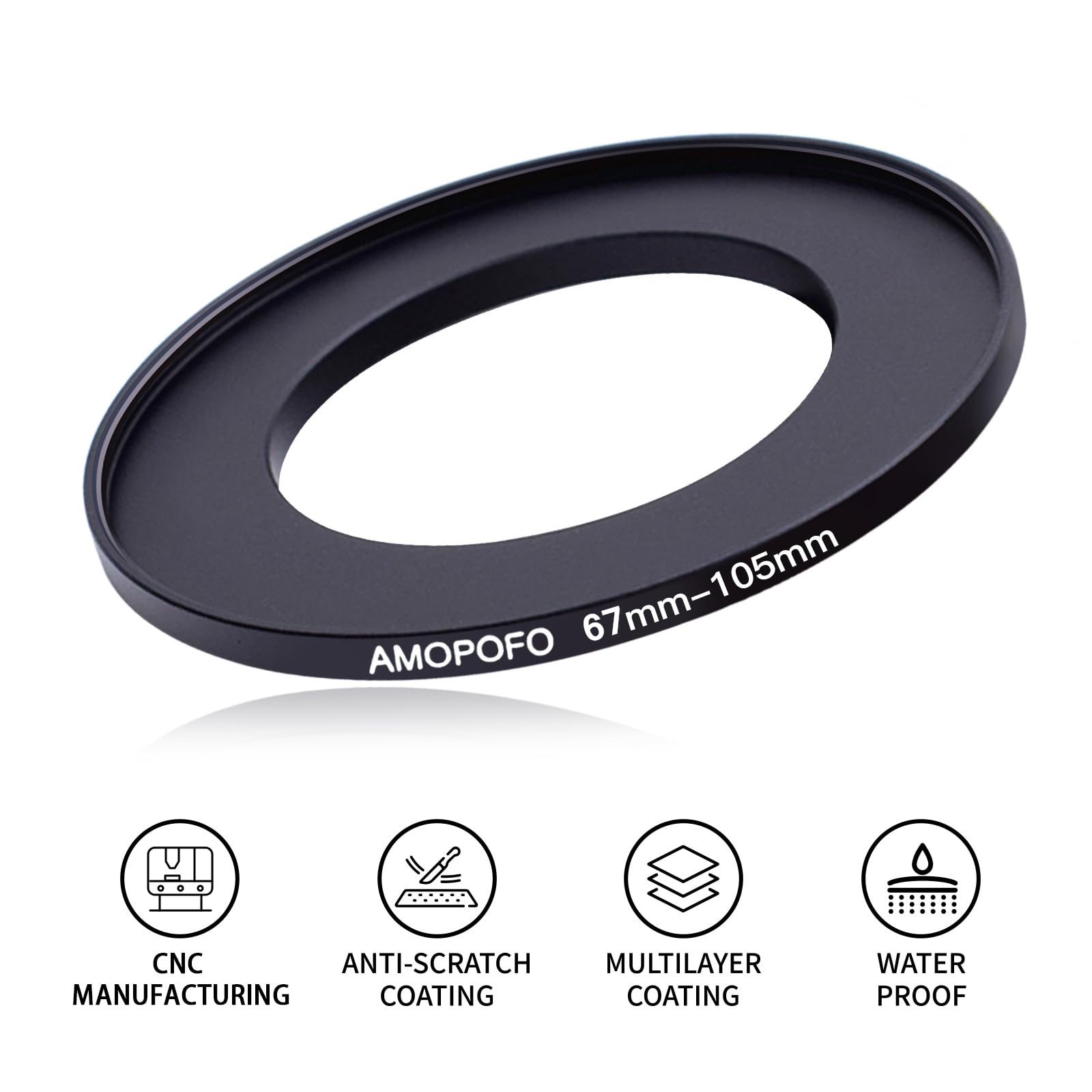 67Mm Lens To 105Mm Camera Filter Ring,Compatible With All 67Mm Camera Lens & 105Mm Uv,Nd,Cpl Lens Hood Accessories,Made Of Cnc M
