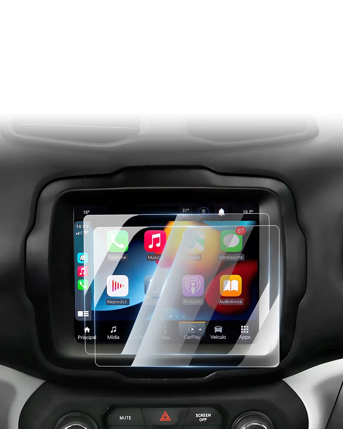 Karltys 2 Pack 8.4-Inch Screen Protector For Jeep Grand Cherokee 2019-2023 /Wrangler Jl 2018-2023 /Gladiator Jt 2020-2023 & Dodge Charger 2011-2023 Touchscreen Tempered Glass Cover Anti Glare