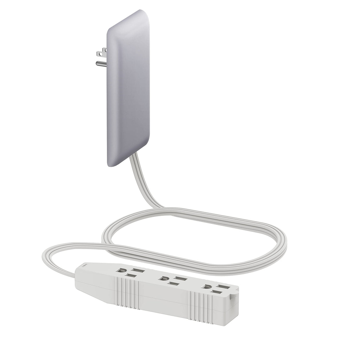 Lider Flat Face Outlet Extender With 3 Receptacles, Ultra Thin Wall Plate Plug With Cord Extender And 3 Outlet Power Strip, 3Ft