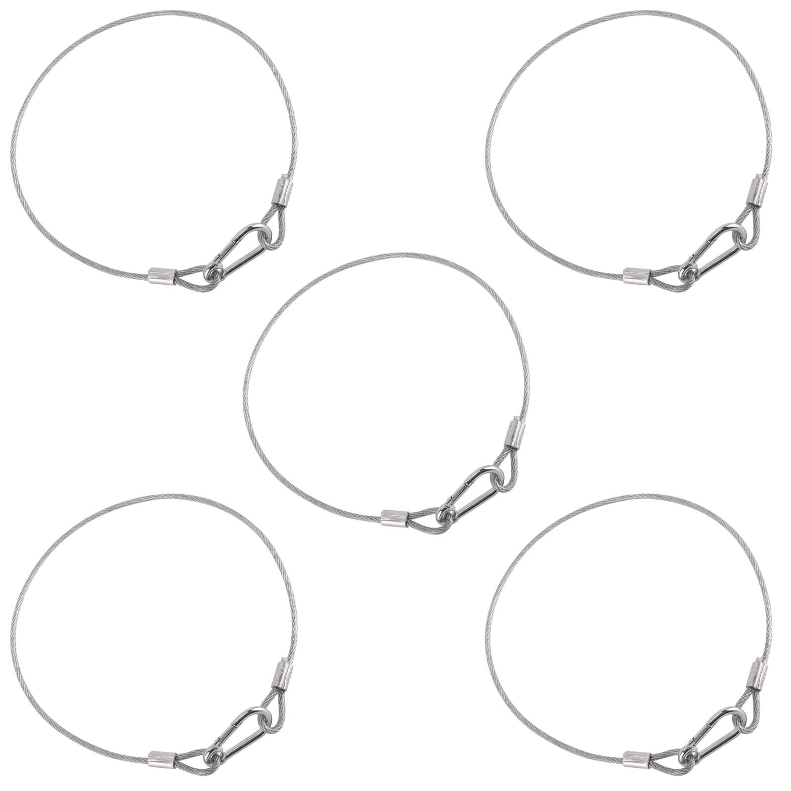 Lsqurel 5 Pack Stage Light Safety Cable Stainless Steel Security Wire For Lighting, Luggage, Garage Goor, Camera