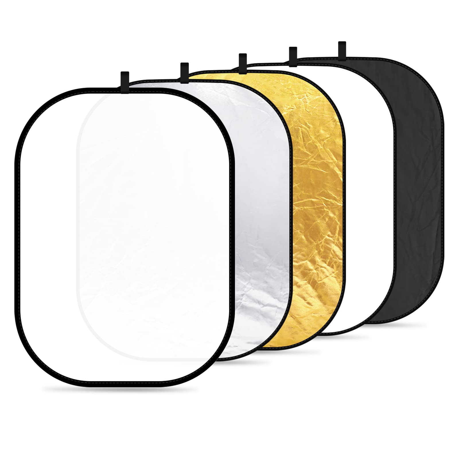 Neewer 59''X79''/150X200Cm Light Reflectors For Photography, Portable 5 In 1 Collapsible Multi Disc With Bag   Translucent, Silv