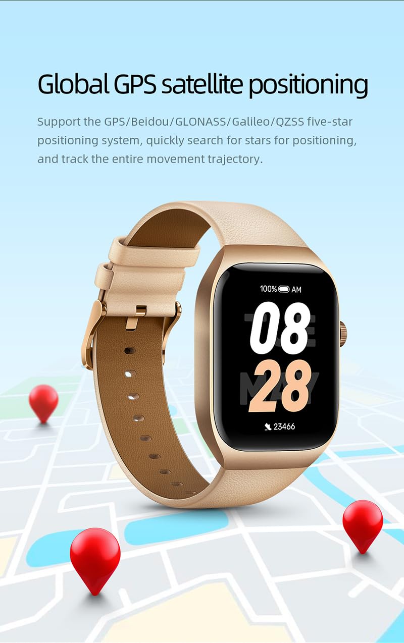 Mibro T2 Smart Watch For Android Iphone, 2Atm Waterproof Gps Satellite Positioning Fitness Tracker With 1.75    Screen,10-Day Ba