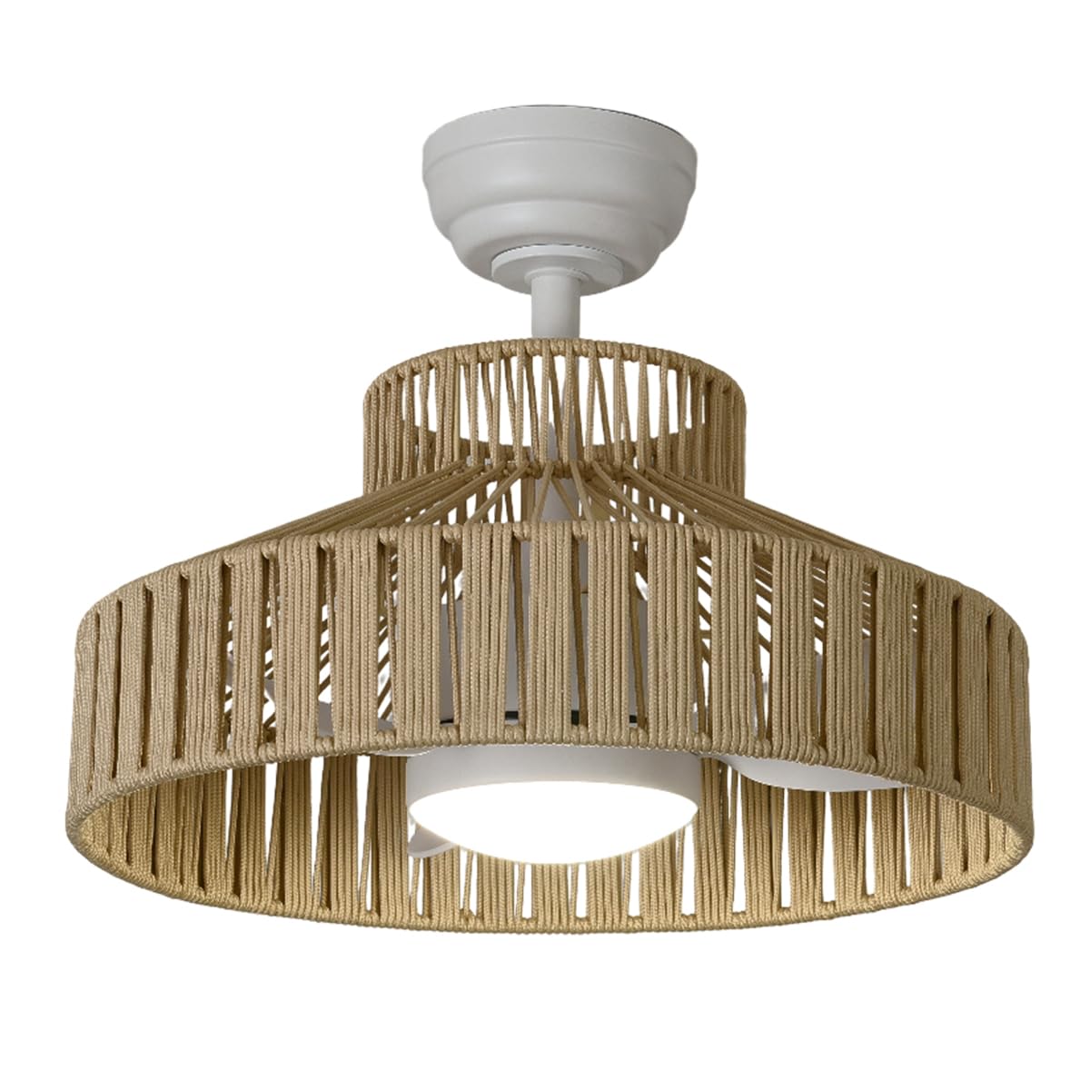 Eamonex Boho Nylon Caged Mordern Ceiling Fans with Lights and Light Remote Control,Reversible 6 Speeds Flush Chandelier Fandelie