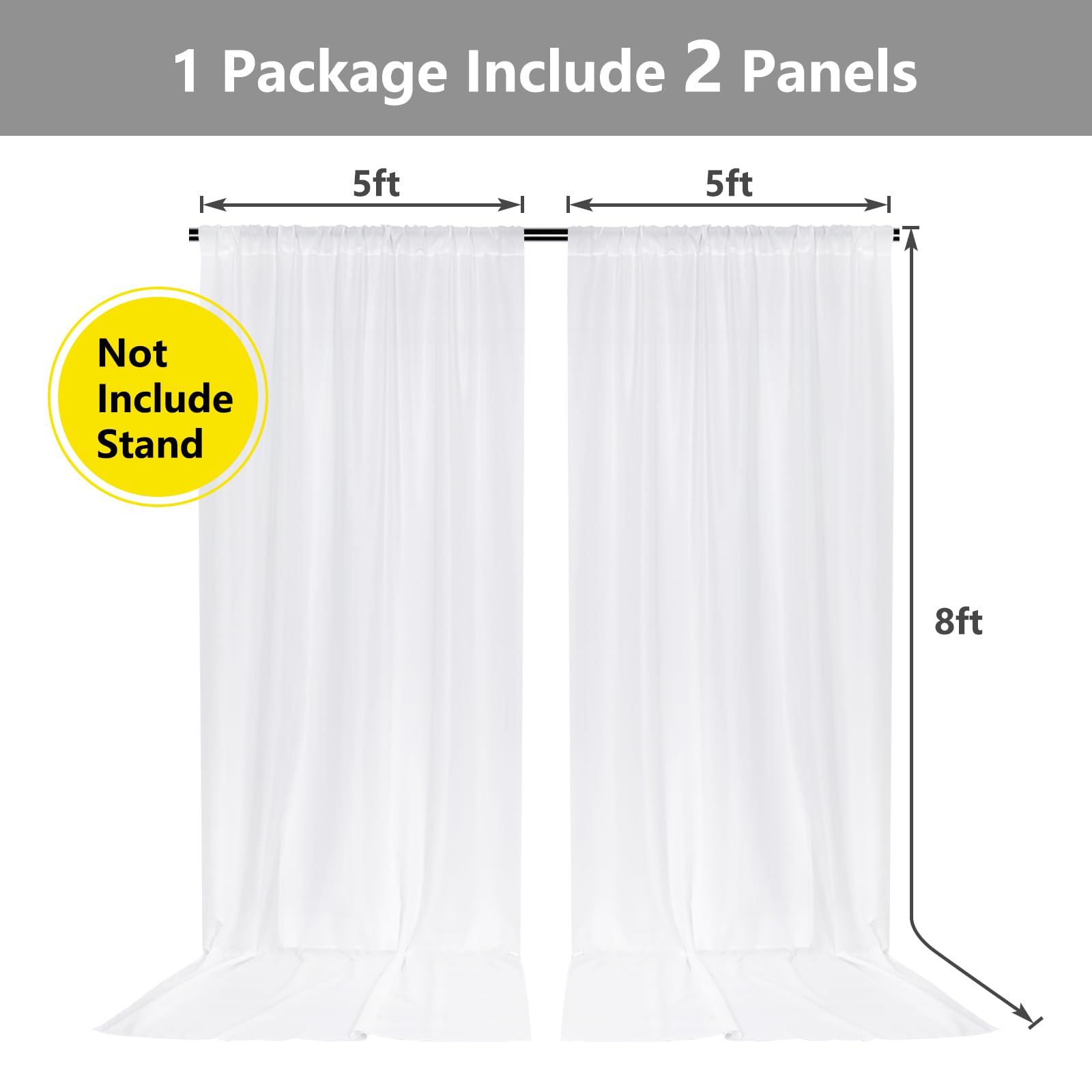 White Backdrop Curtain For Wedding Decor Holiday Party   White Wedding Backdrop Polyester Photography Backdrop Drapes Baby Showe
