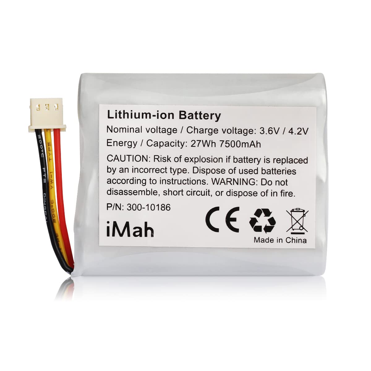 Replacement 300 10186 Lithium Ion Battery 3.6V/4.2V For Adt Command Smart Security Panel Adt5Aio 1 Adt5Aio 2 Adt5Aio 3 Adt7Aio 1 Honeywell Adt2X16Aio 1 Adt2X16Aio 2