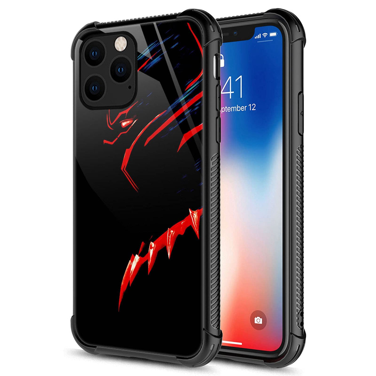Carloca Compatible With Iphone 13 Mini Case,Black Red Panther Graphic Design Shockproof Anti Scratch Drop Protection Case For Ap